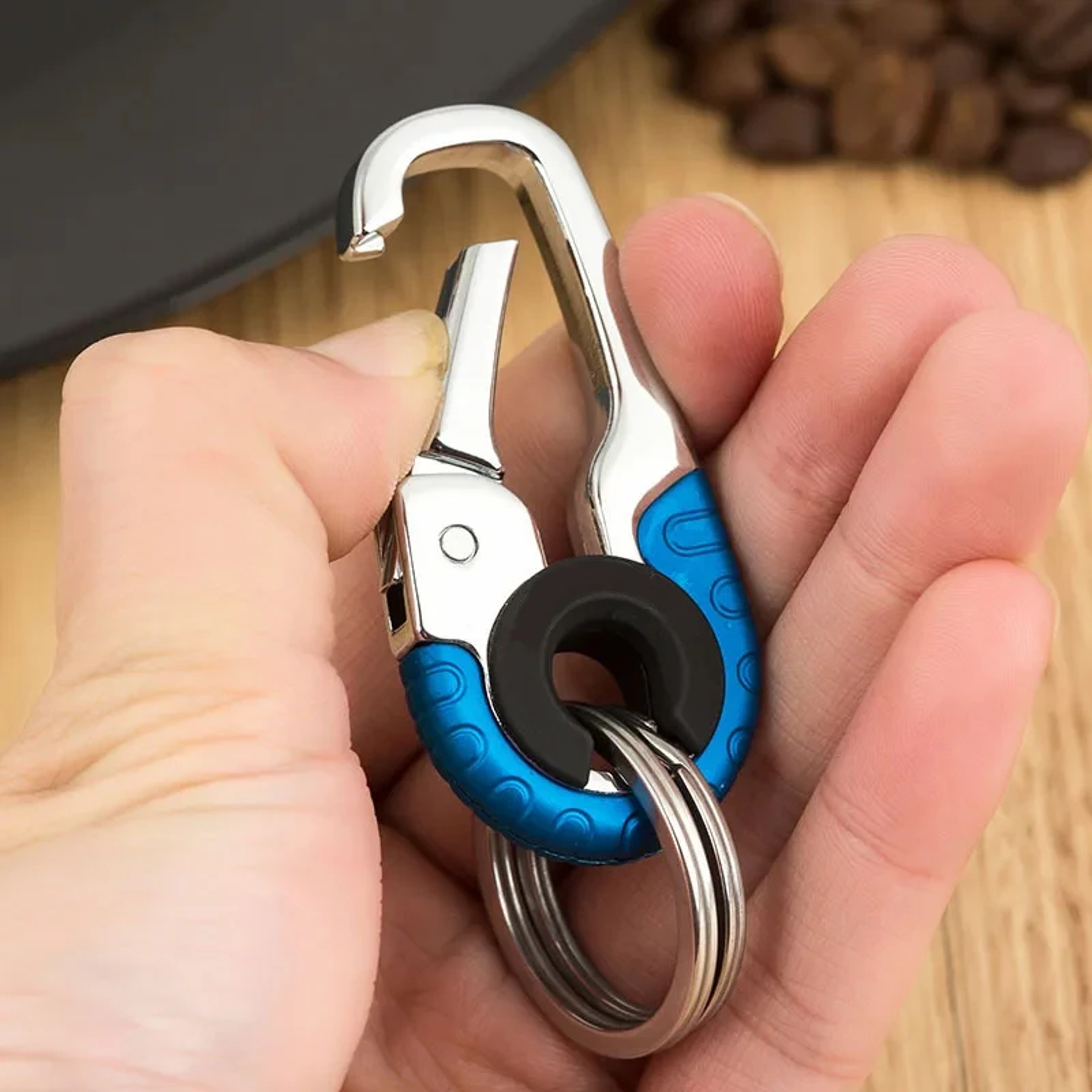 Stainless Steel Keychain Buckle For Men Durable Outdoor Carabiner Key Ring 1