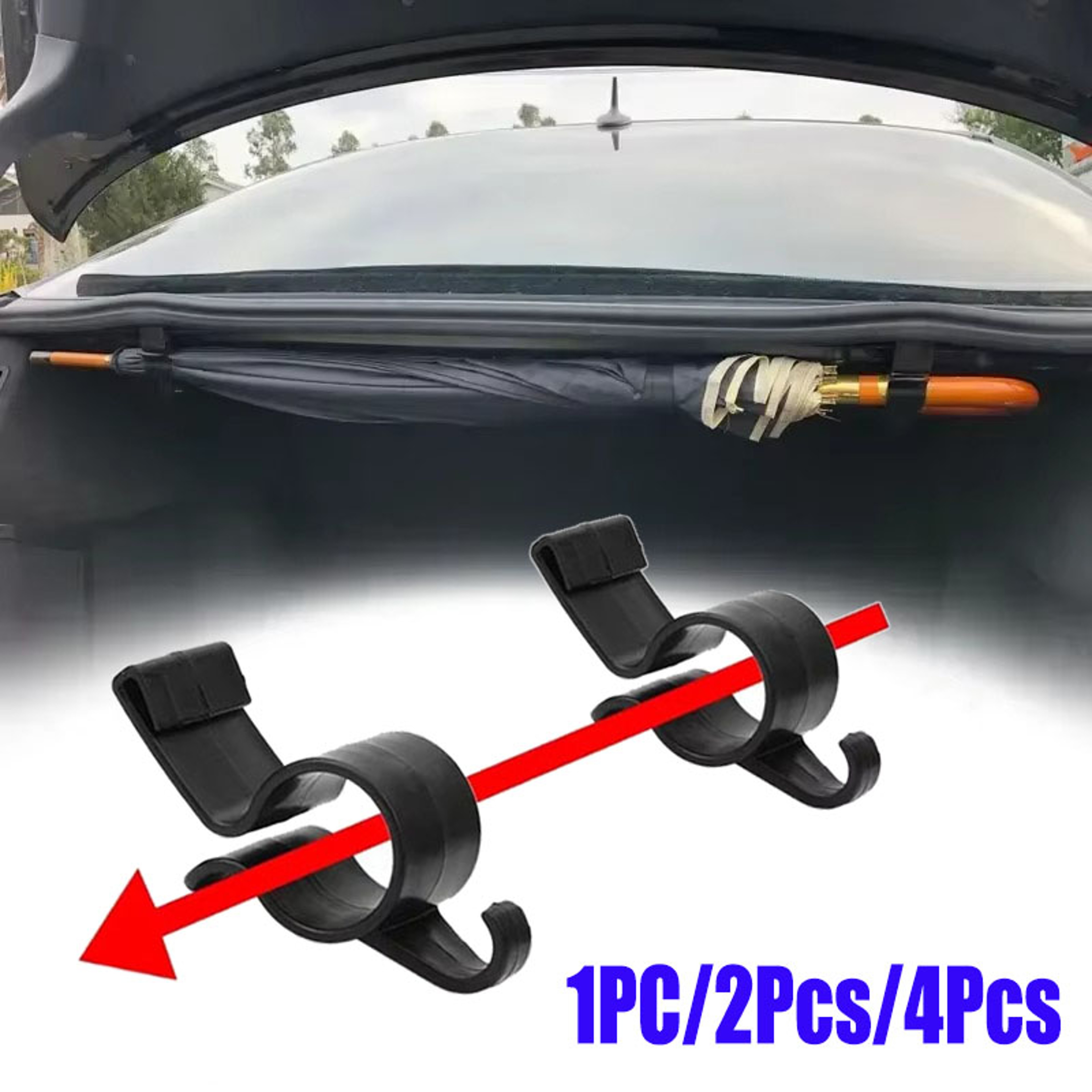 Universal Car Umbrella Holder Versatile Trunk Hook For Towel Umbrella  Plant Storage 0