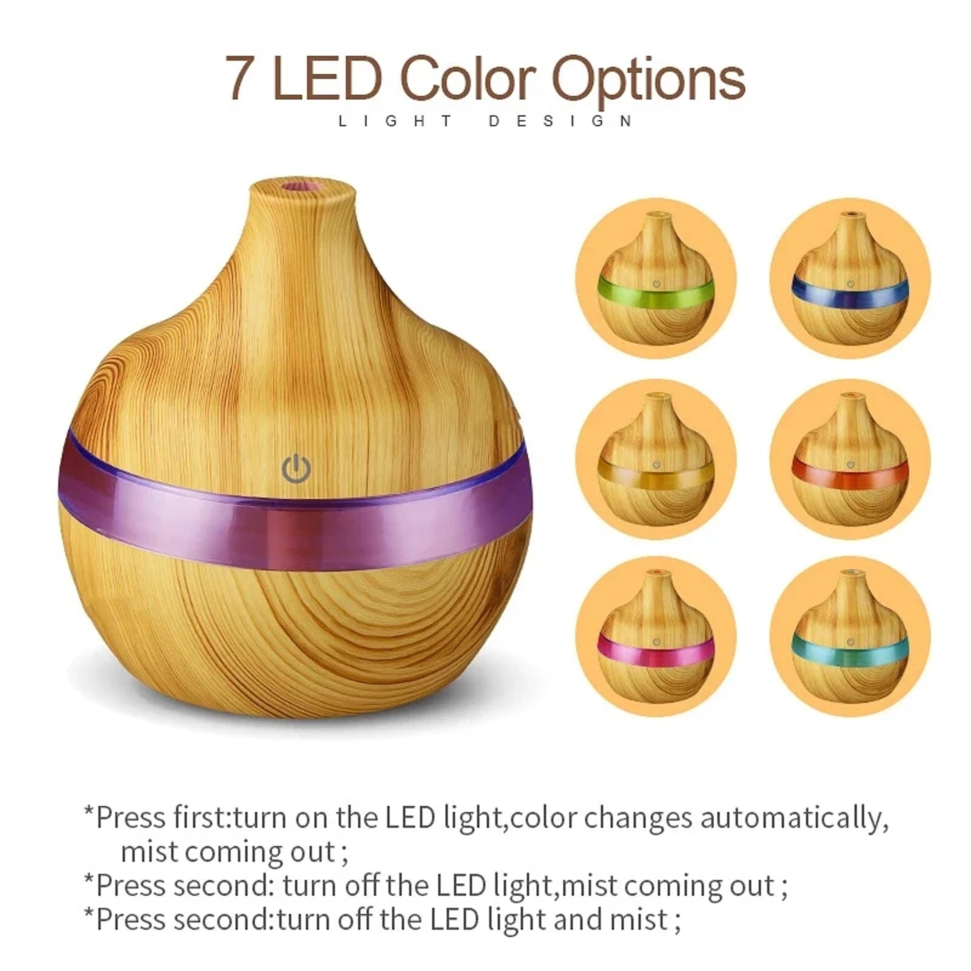 Ultrasonic Aroma Diffuser Humidifier Wood Grain Essential Oil Diffuser For Home 5