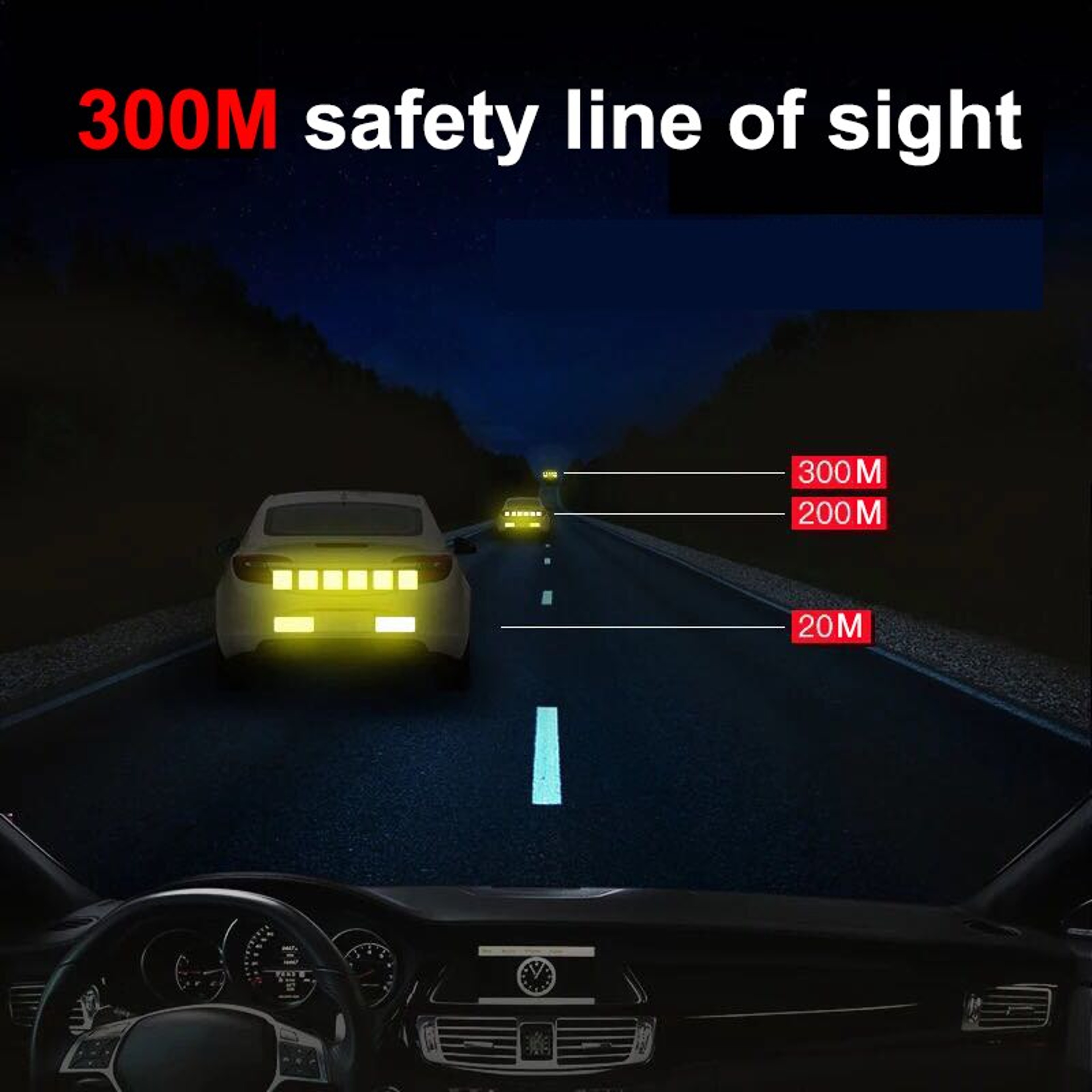 Reflective Car Bumper Safety Stickers HighVisibility Warning Strip For Enhanced Vehicle Safety 3