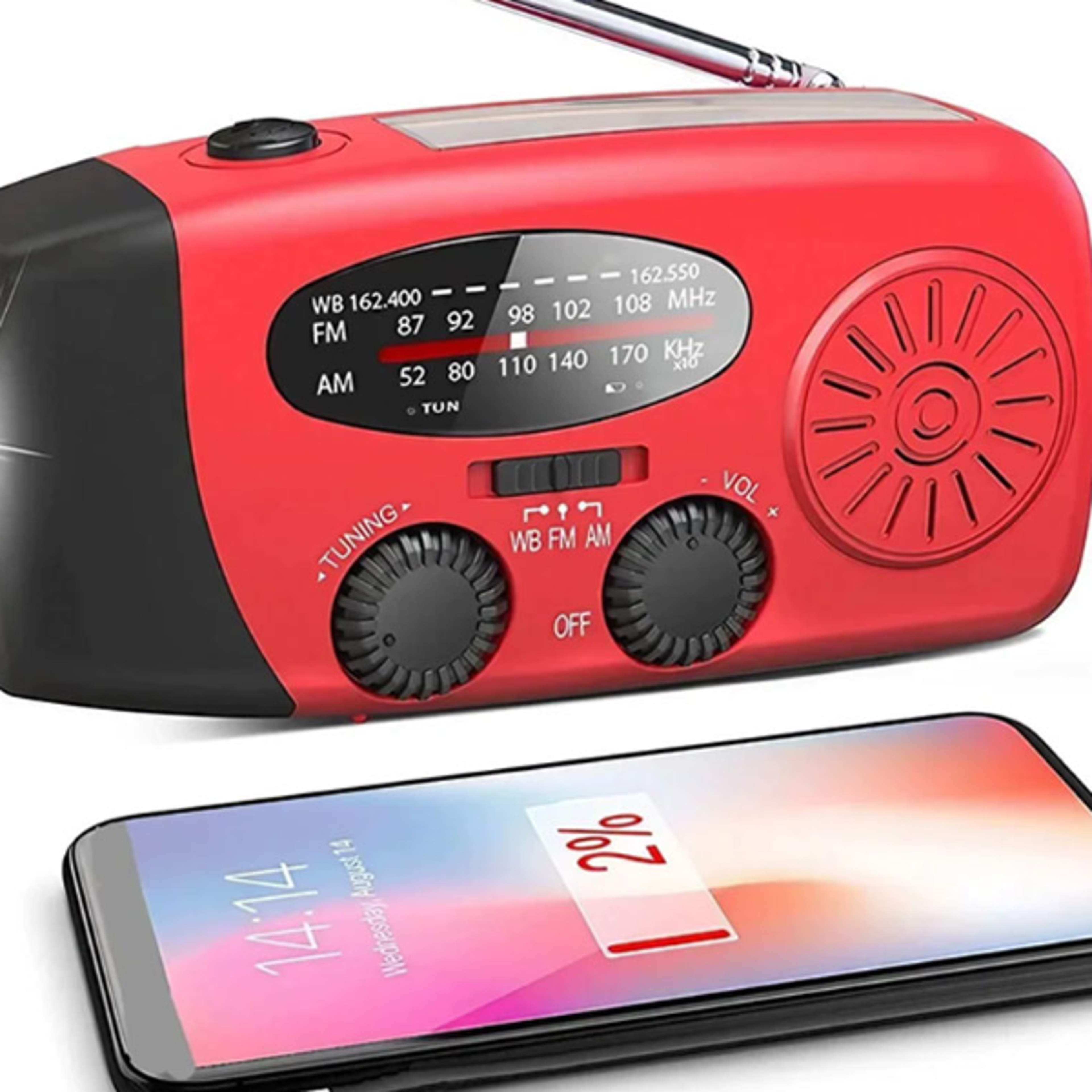 Multifunctional Solar FM Radio  Handcrank Generator with Mobile Charging  LED Lighting Lamp