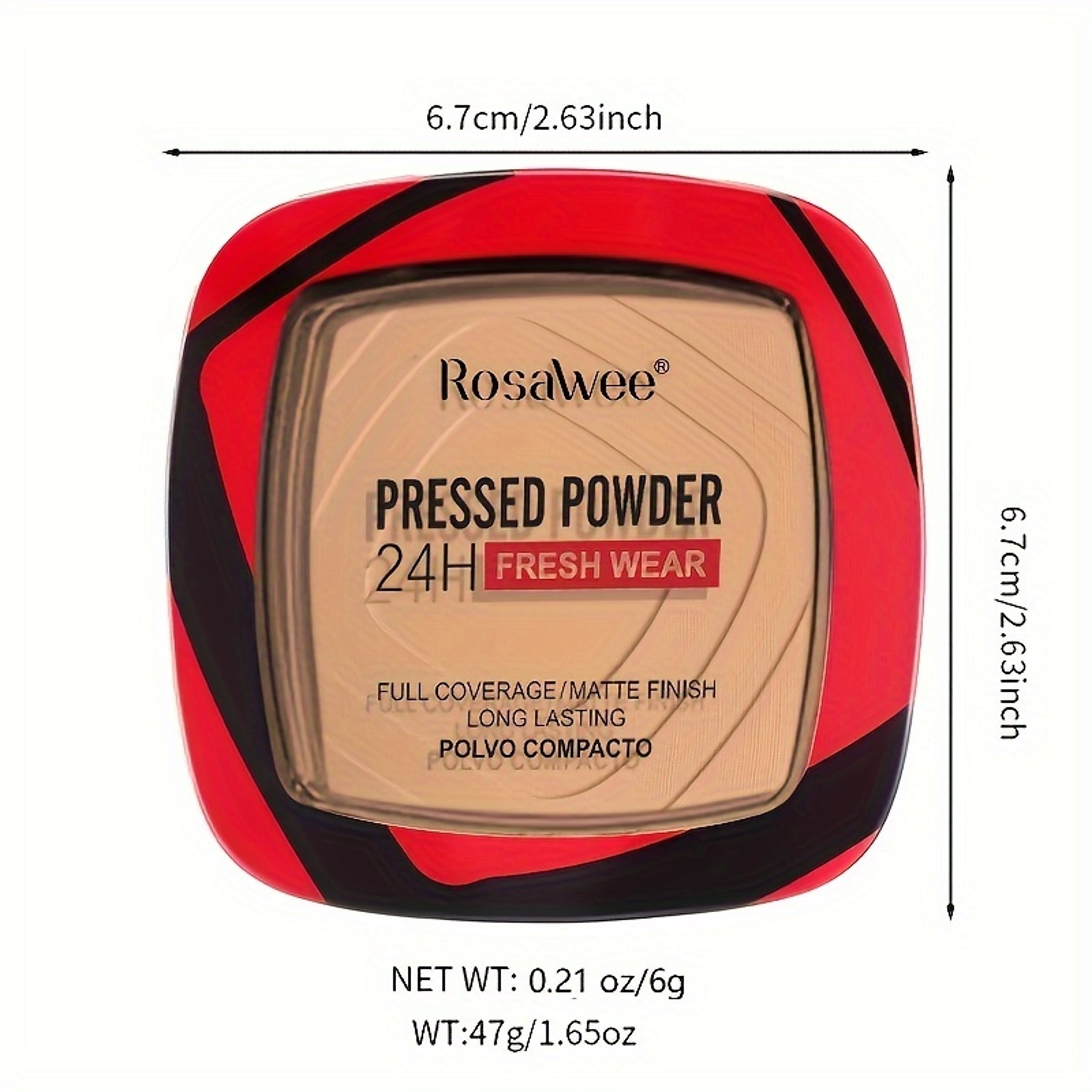 Matte Full Coverage Pressed Powder Foundation With Puff Applicator Fresh Wear Weightless Finishing  3