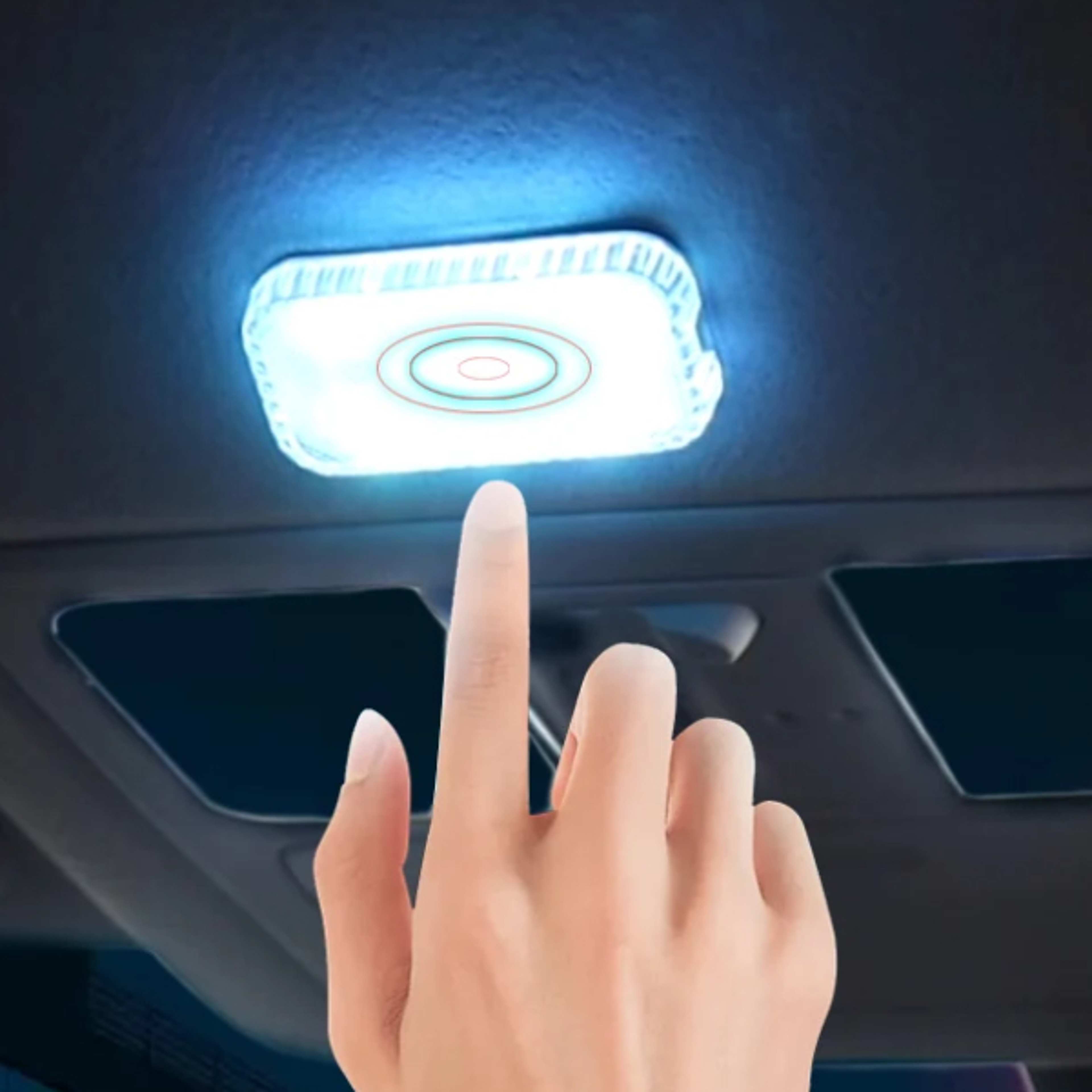 LED Touch Light Mini Wireless Car Interior Lighting USB Charging Ceiling  Storage Lamp for Door Fo