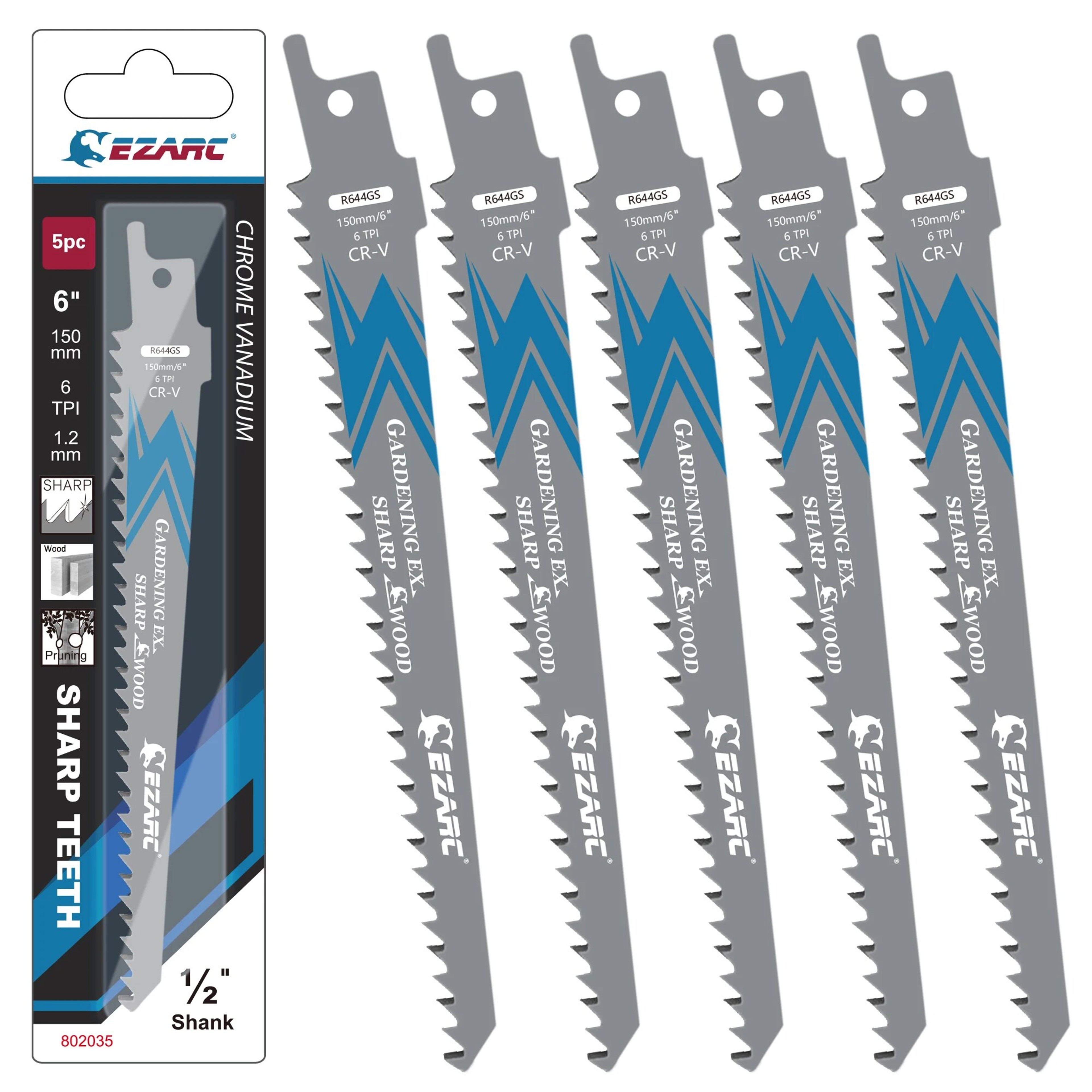 Wood Pruning Reciprocating Saw Blades Sharp Ground Teeth for Recip Saw Durable Sabre Saw Replacement Blades – view 1