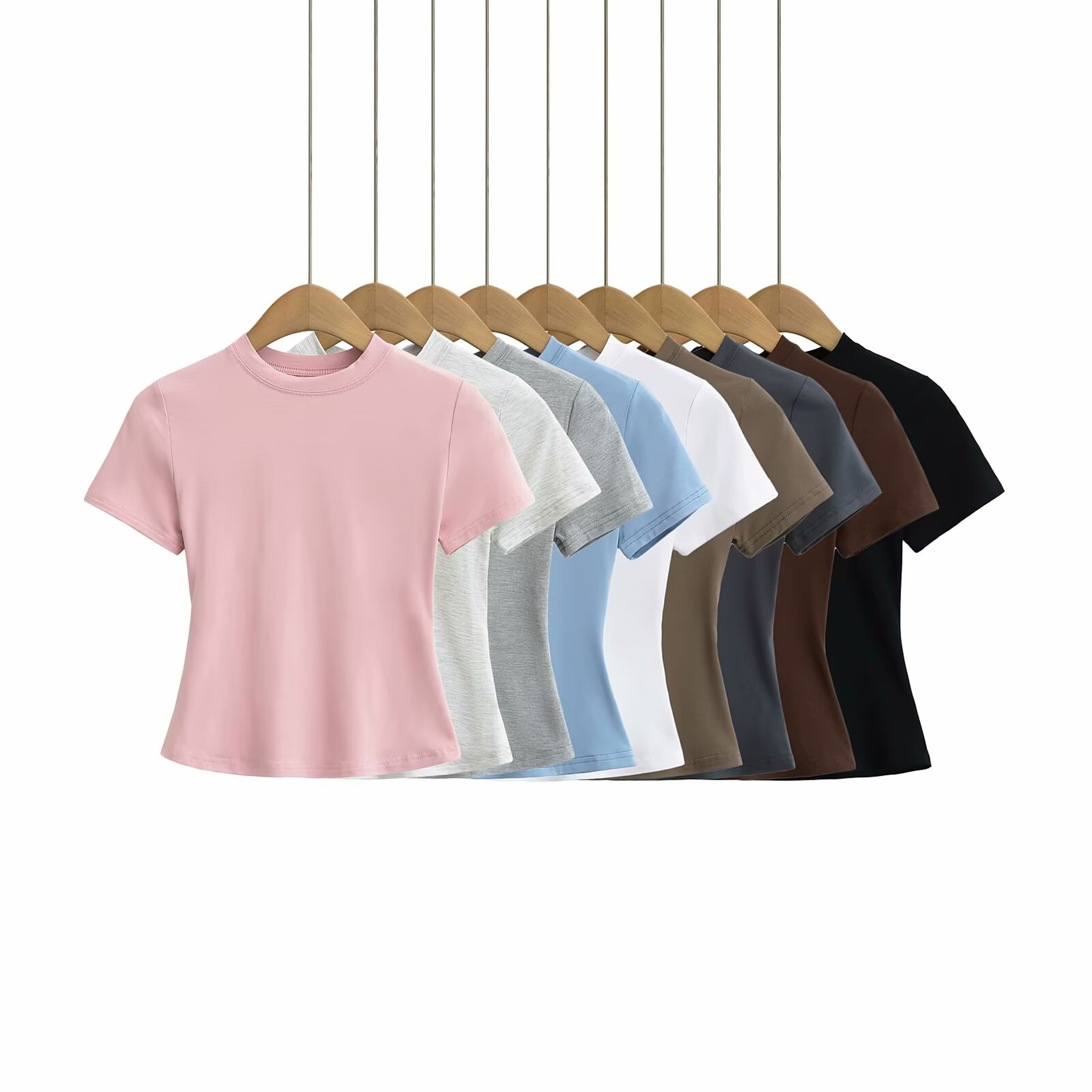 Sexy Slim Fit Casual TShirt For Women Trendy Solid Color ShortSleeve Fashion Top 0