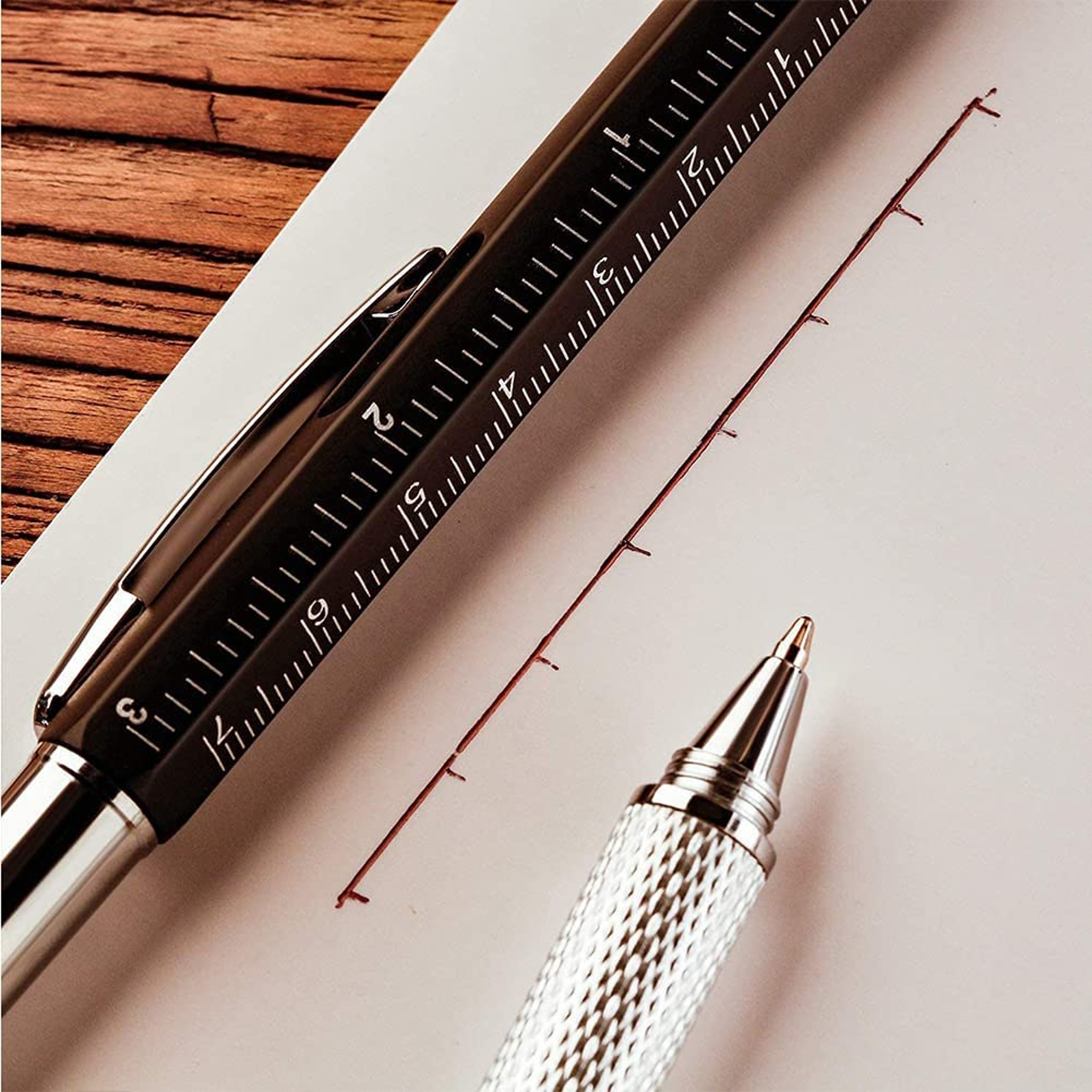 Multifunction Ballpoint Pen with Ruler, Screwdriver, Stylus, and Spirit Level – view 6