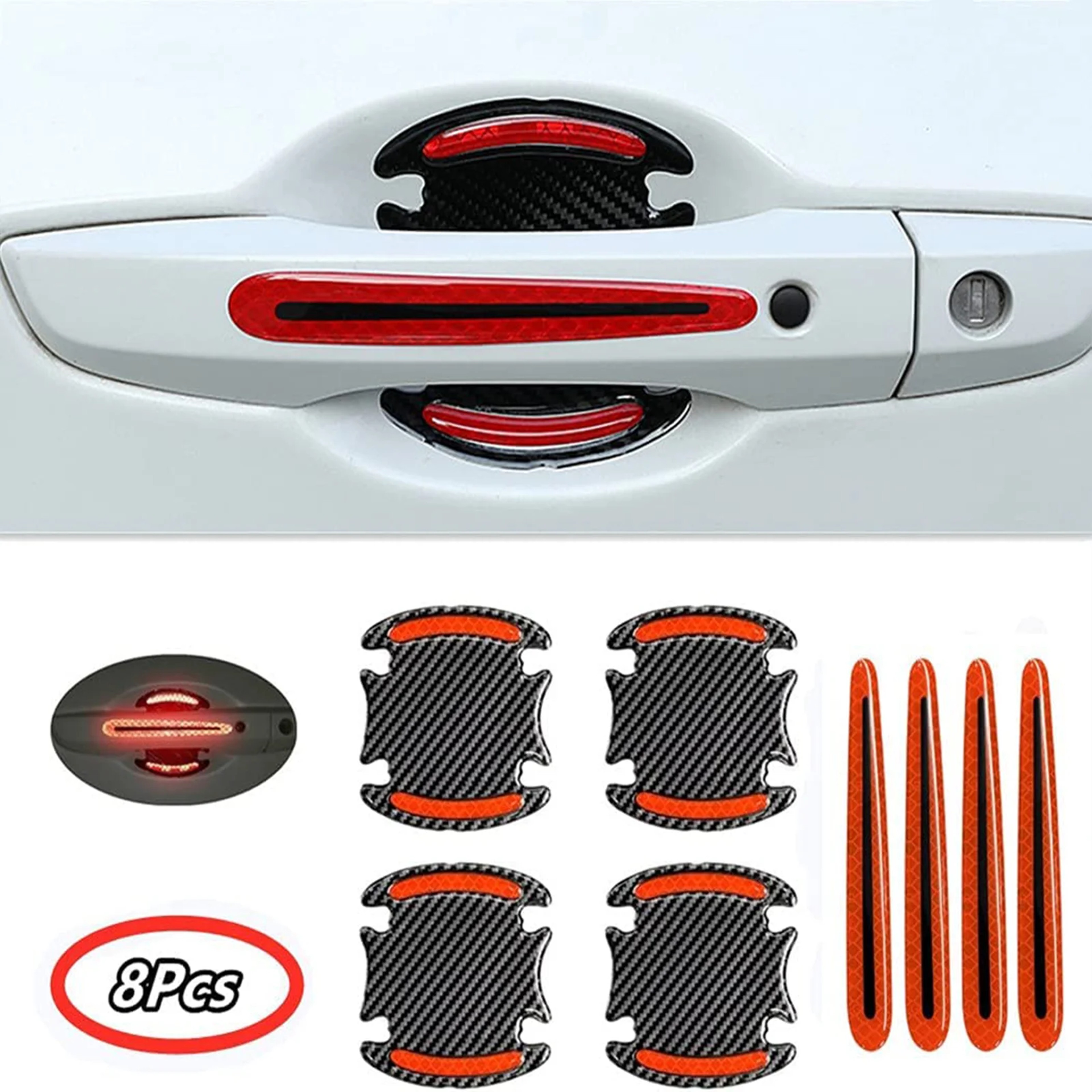 Reflective Car Door Handle Protector AntiScratch Paint Surface Sticker For Car Accessories 8