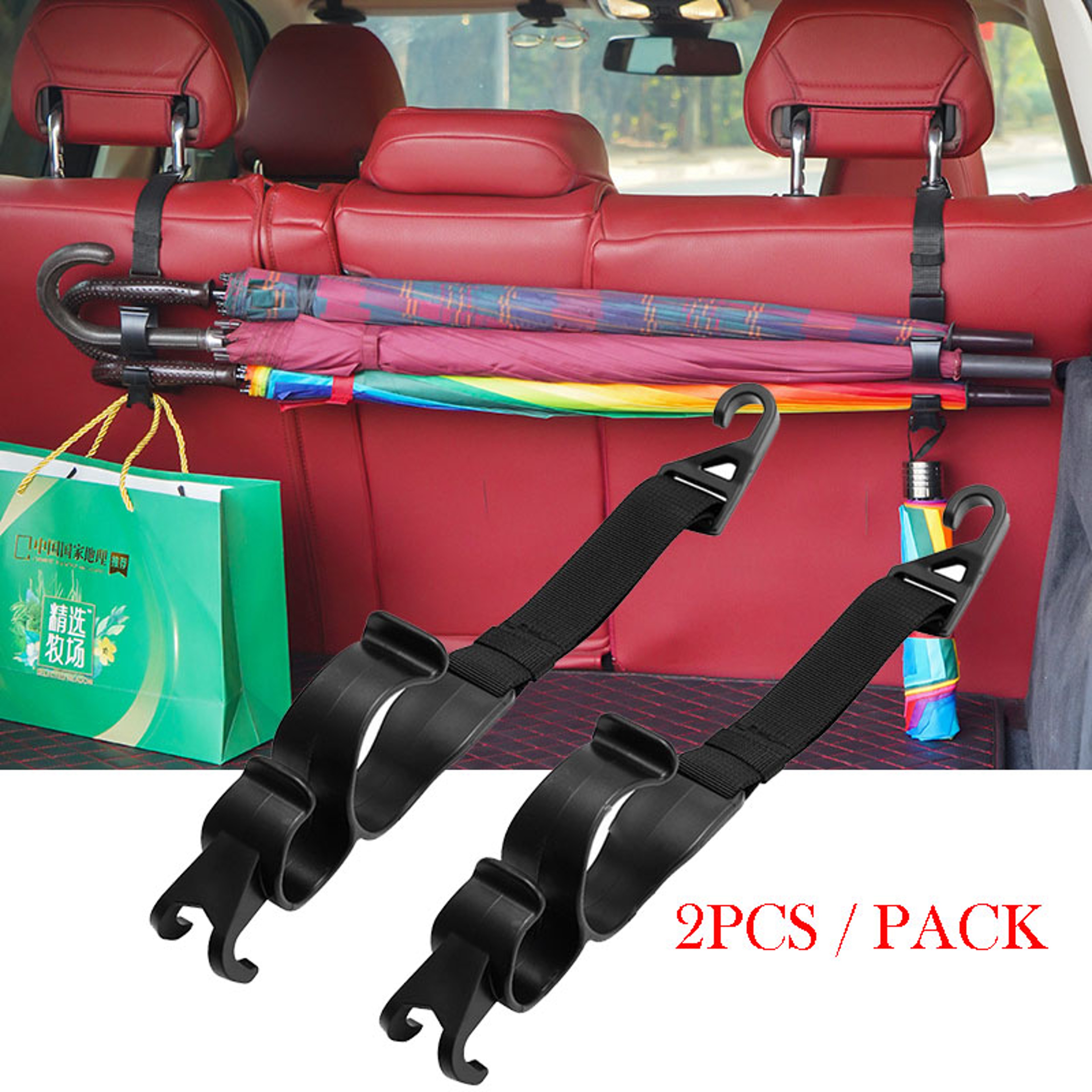 Car Back Seat Hook MultiFunction Headrest Hanging Hook For Umbrellas And Storage 1