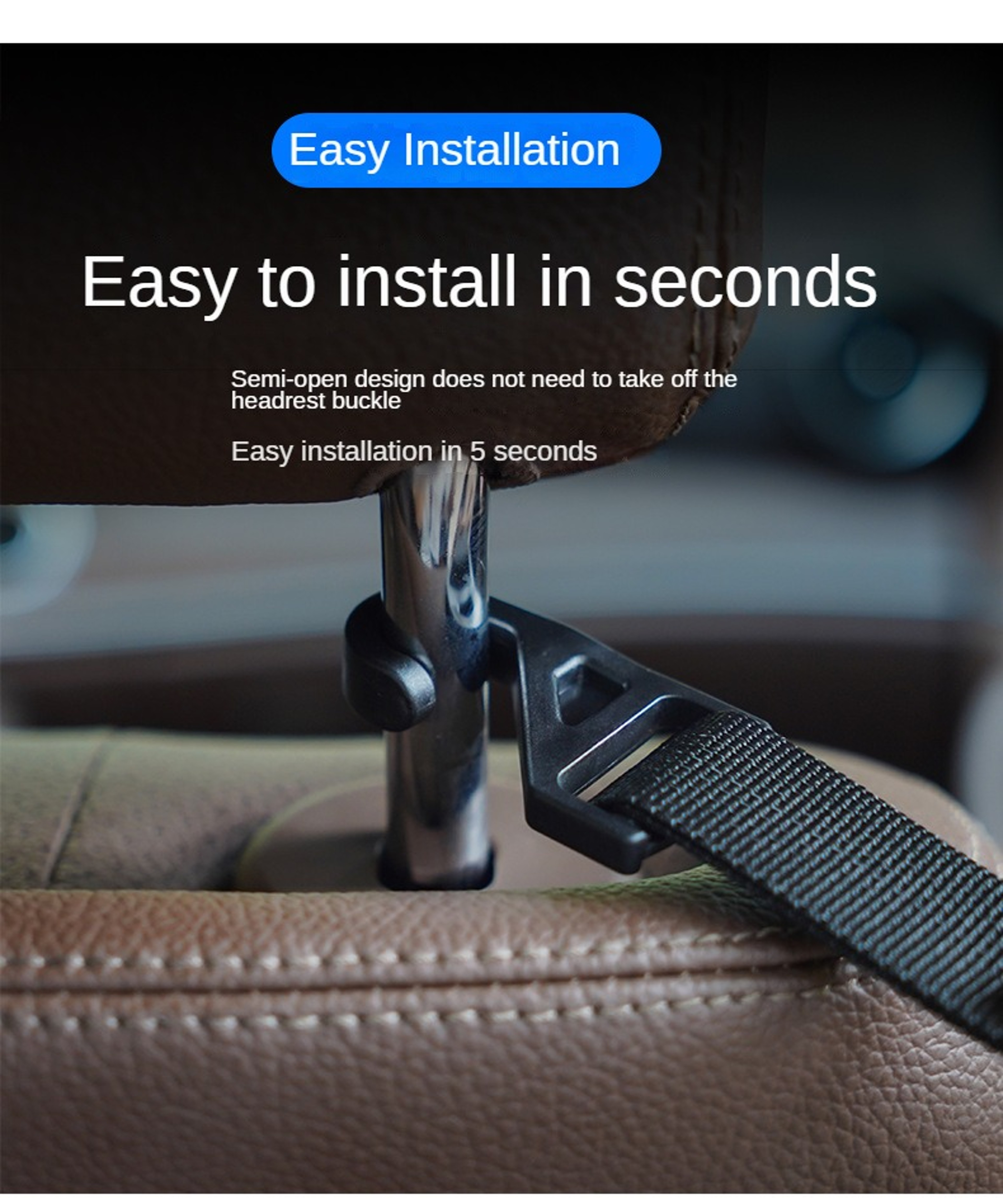 Car Back Seat Hook MultiFunction Headrest Hanging Hook For Umbrellas And Storage 5