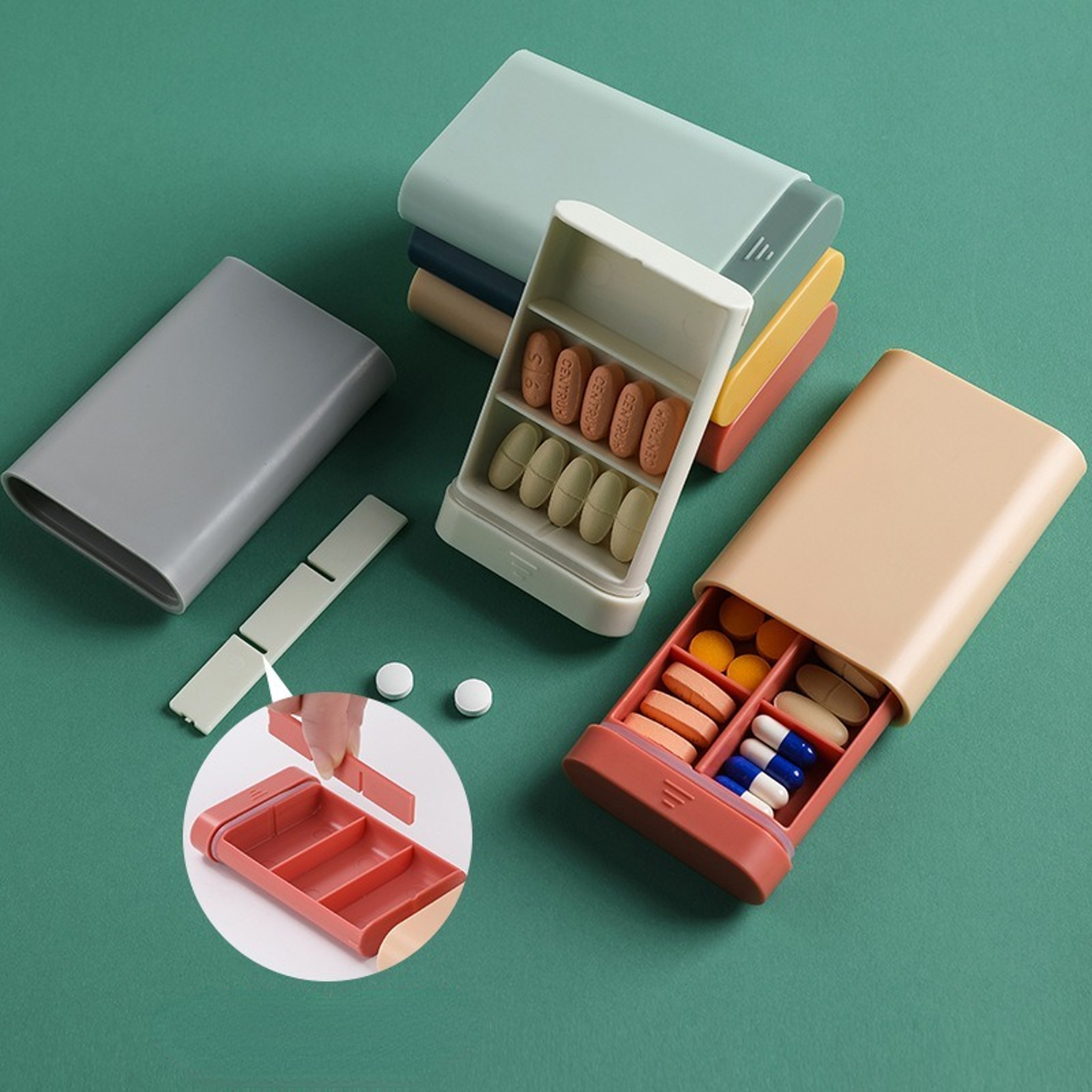 Mini Portable Vitamin Box Organizer Pill Storage With Grids For Travel  Medicine 1