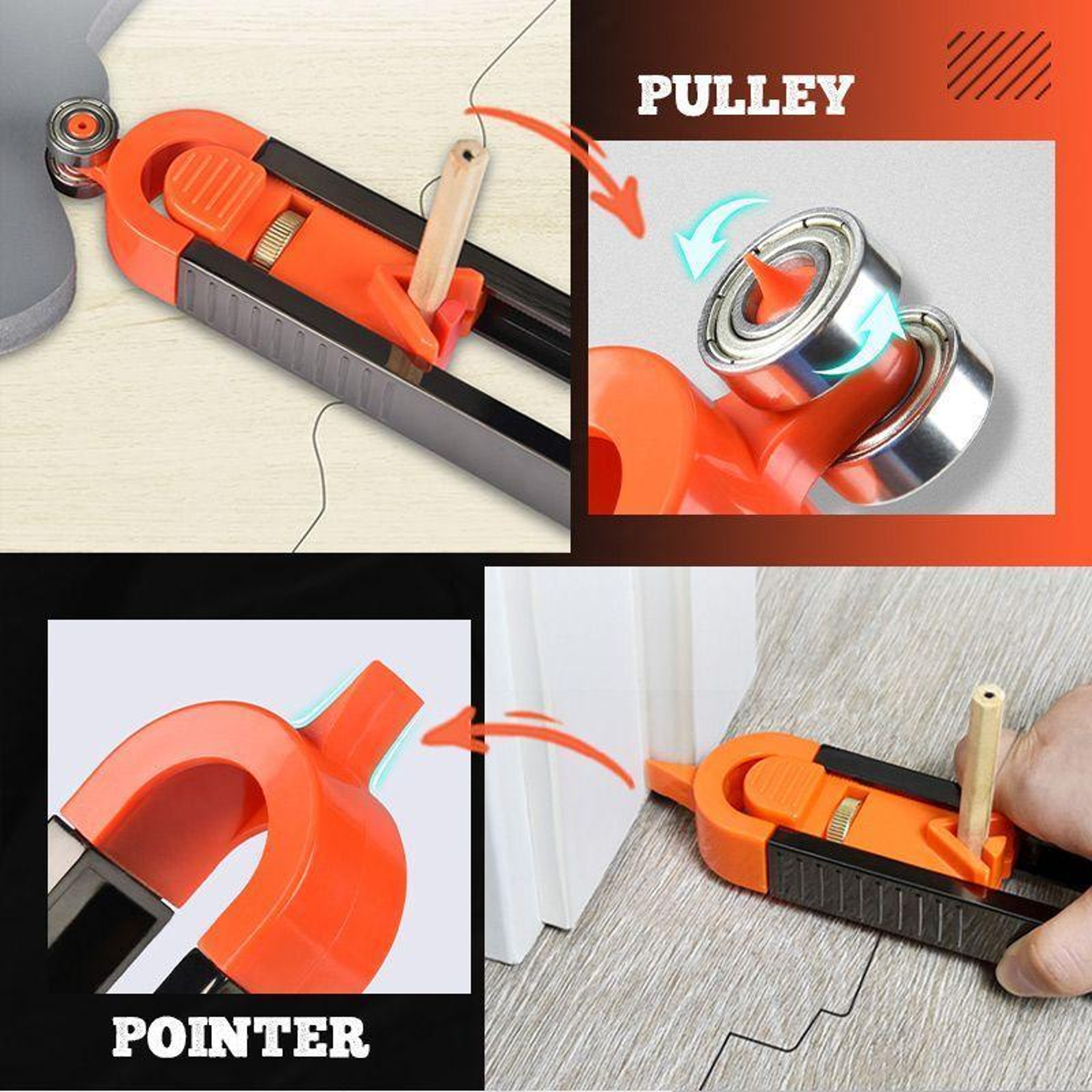 Profile Scribing Ruler Contour Gauge with Lock Precise Woodworking Edge & Corner Measuring Tool – view 4
