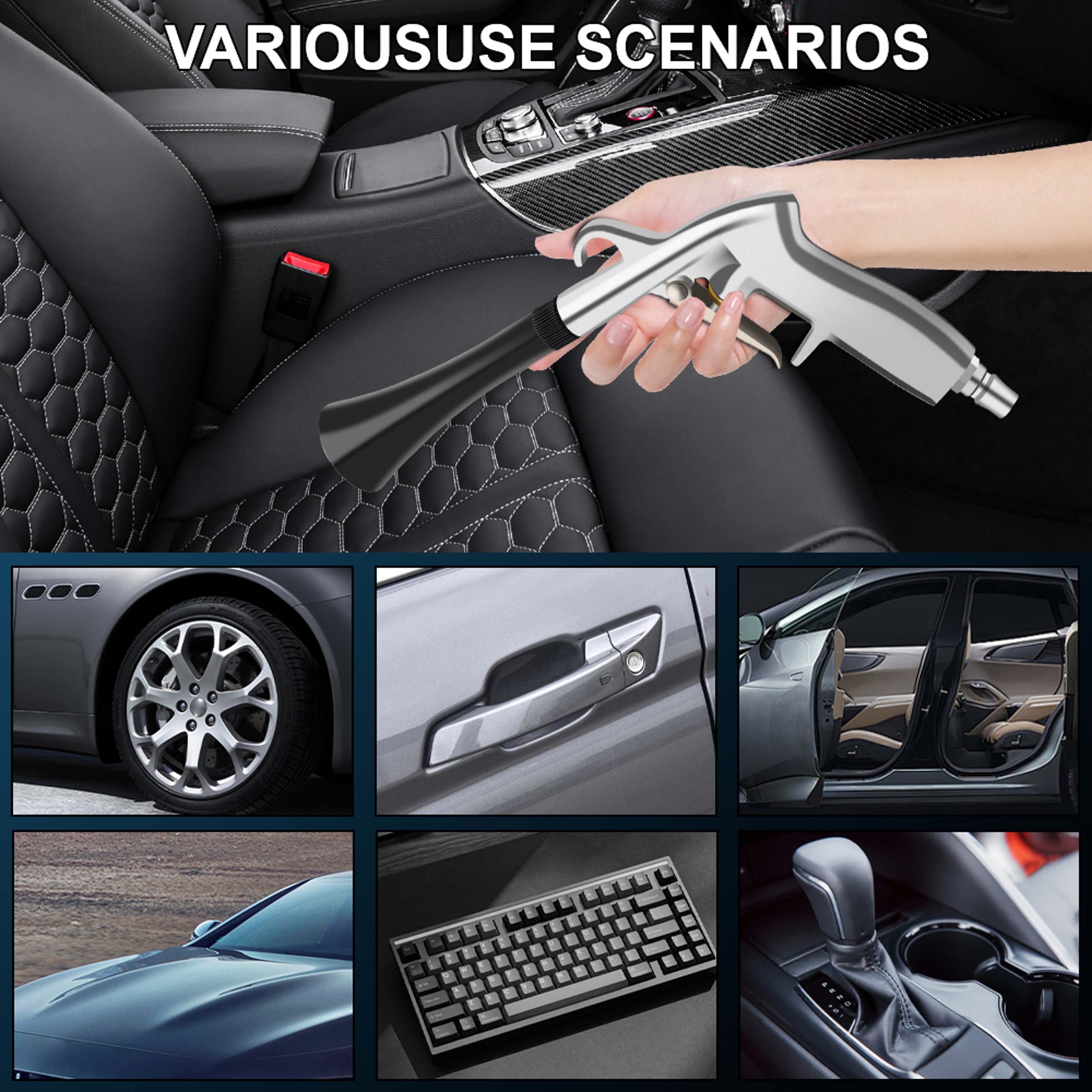 HighPressure Air Blow Car Wash Gun For Interior Detailing  Dry Cleaning 6