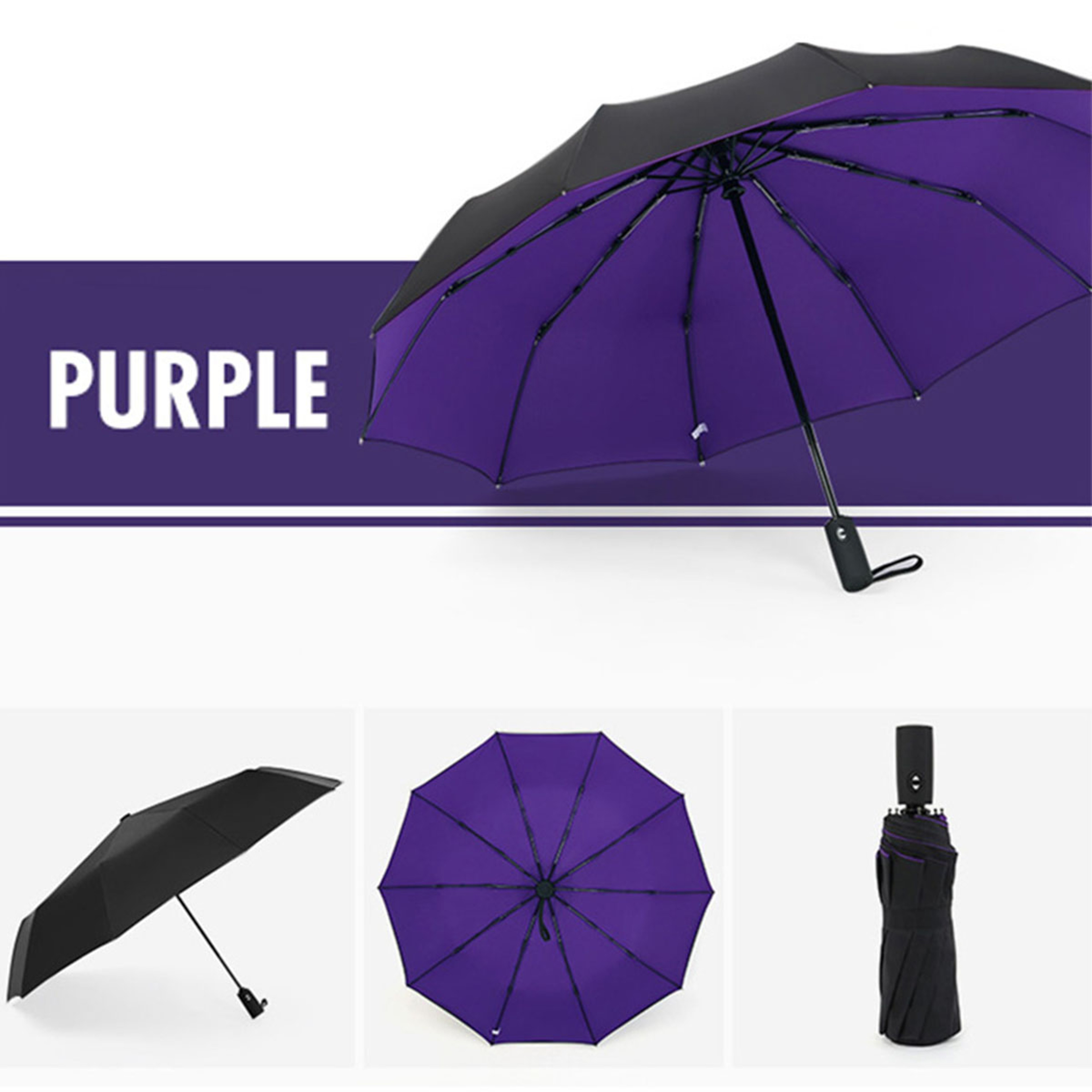 Windproof Double Layer Automatic Umbrella Durable, Self-Opening & Resistant – view 9