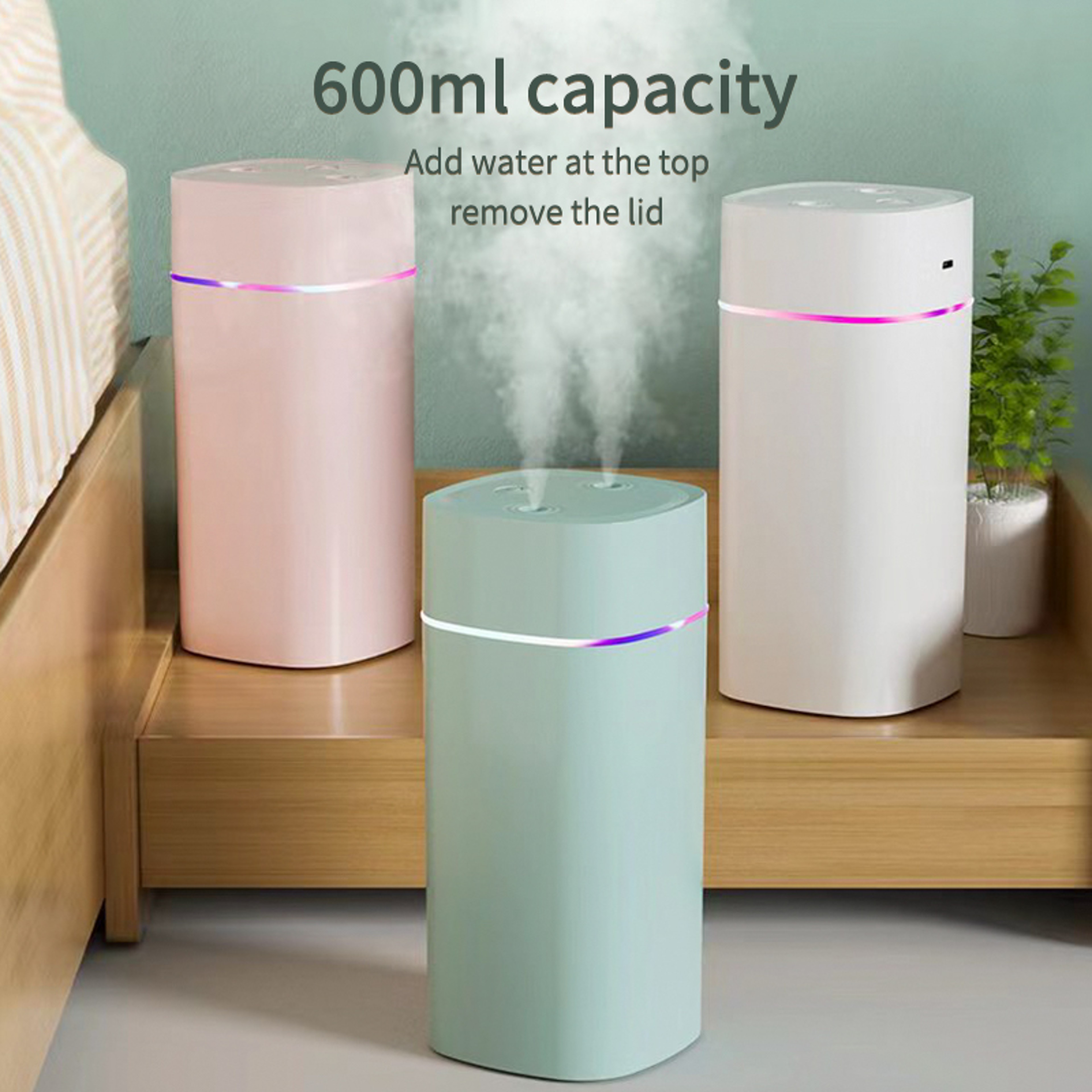 Creative Dual Nozzle USB Humidifier For Home Car  Bedroom Ambient Light Aromatherapy  Silent Air Hu 1