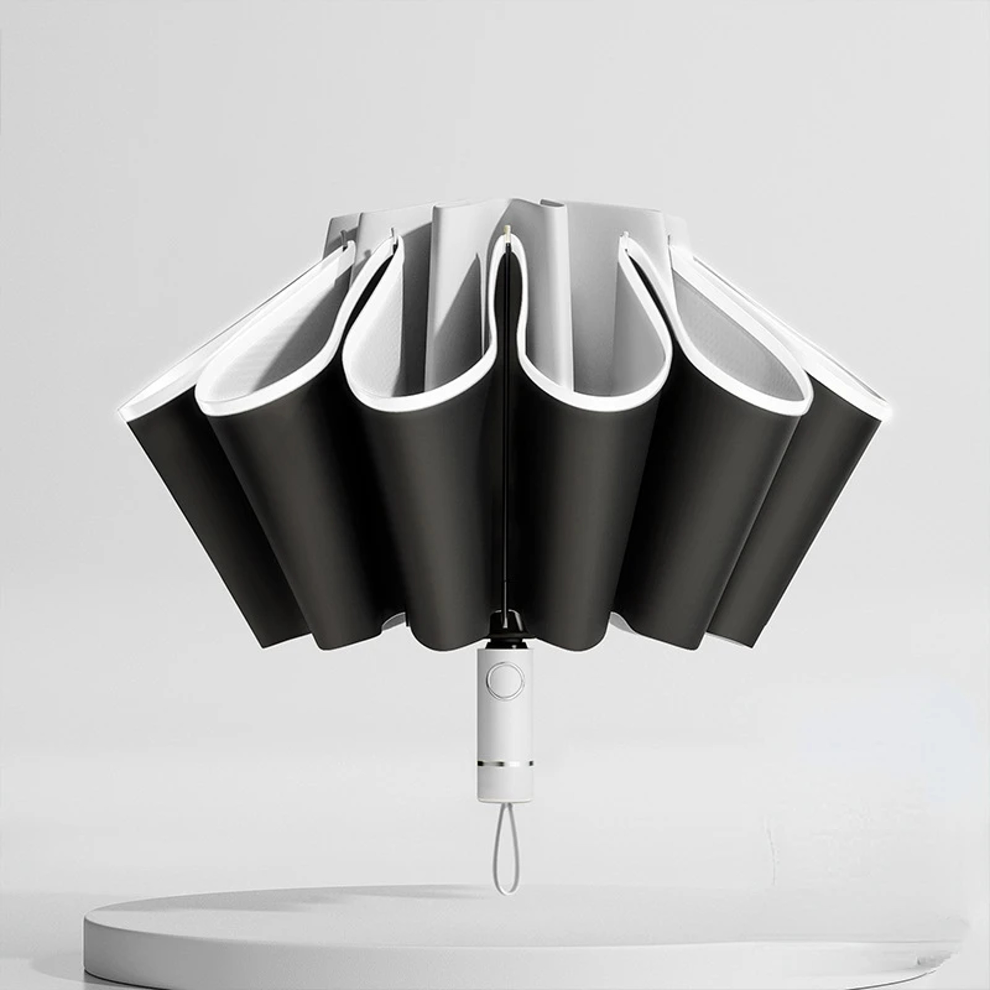 Windproof Reverse Folding Umbrella with UV Protection & Reflective Stripe – view 7