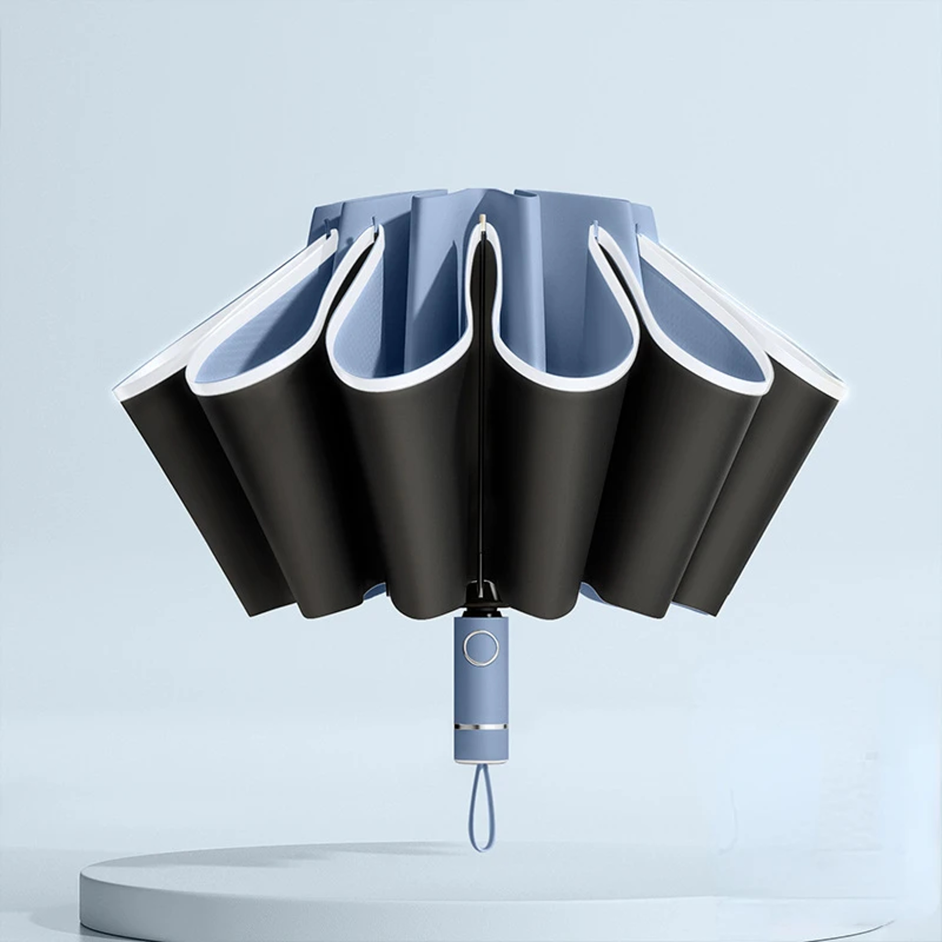 Windproof Reverse Folding Umbrella with UV Protection & Reflective Stripe – view 11
