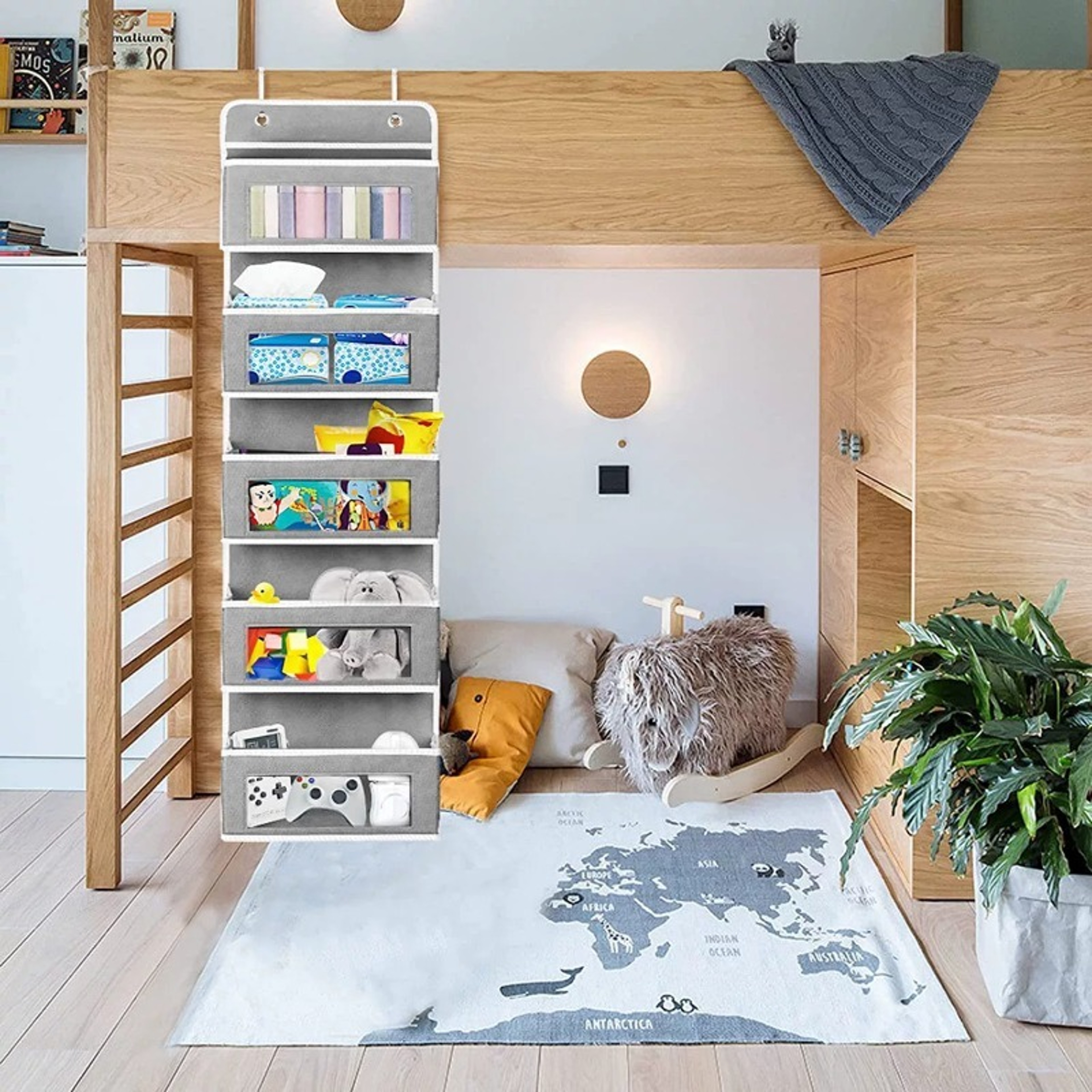 Hanging Storage Organizer Behind Door AntiTilt Large Capacity Pockets For Bedroom  Bathroom 4