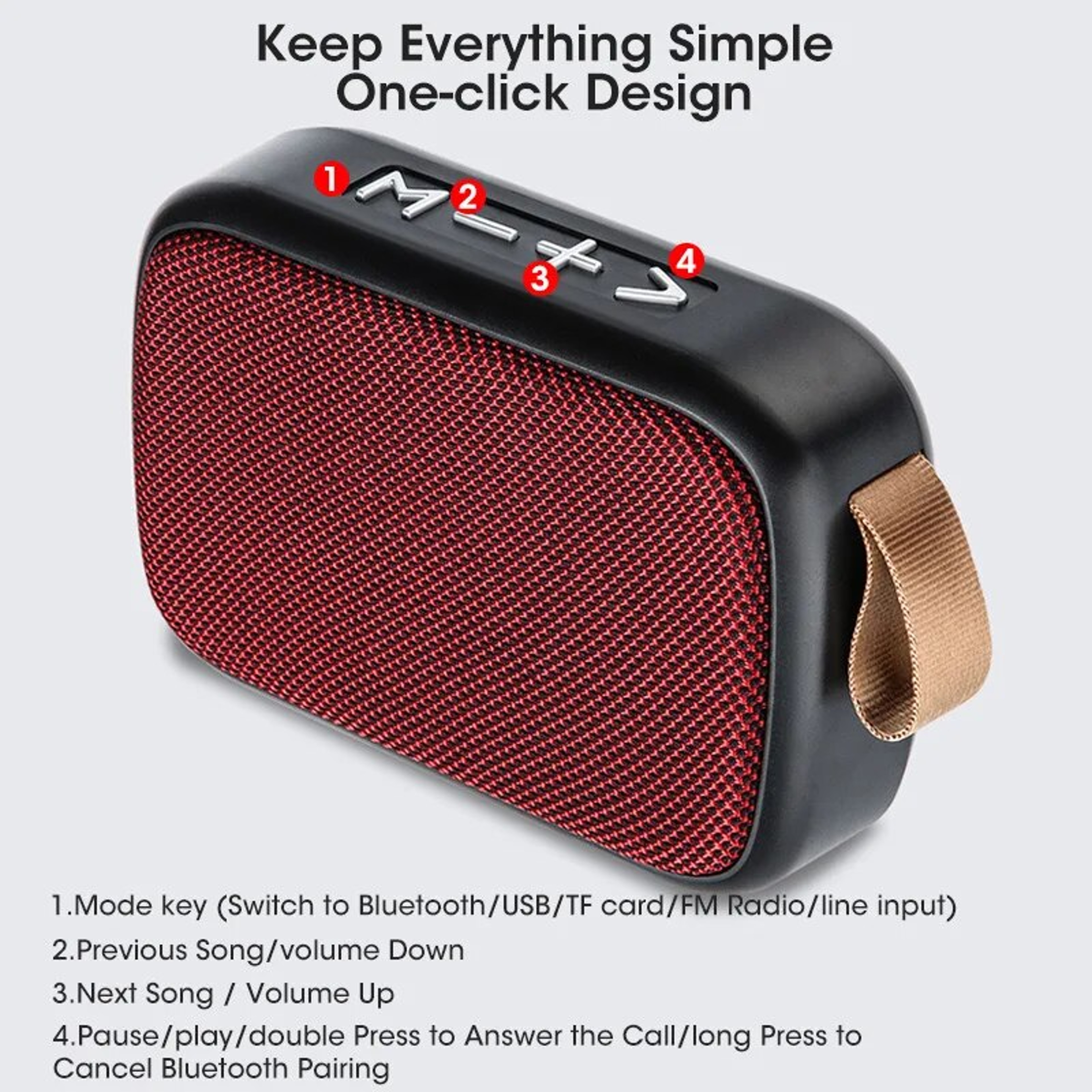 Portable Wireless Subwoofer Mini Speaker Outdoor Bluetooth Speaker With Cloth Design  Card Slot 2