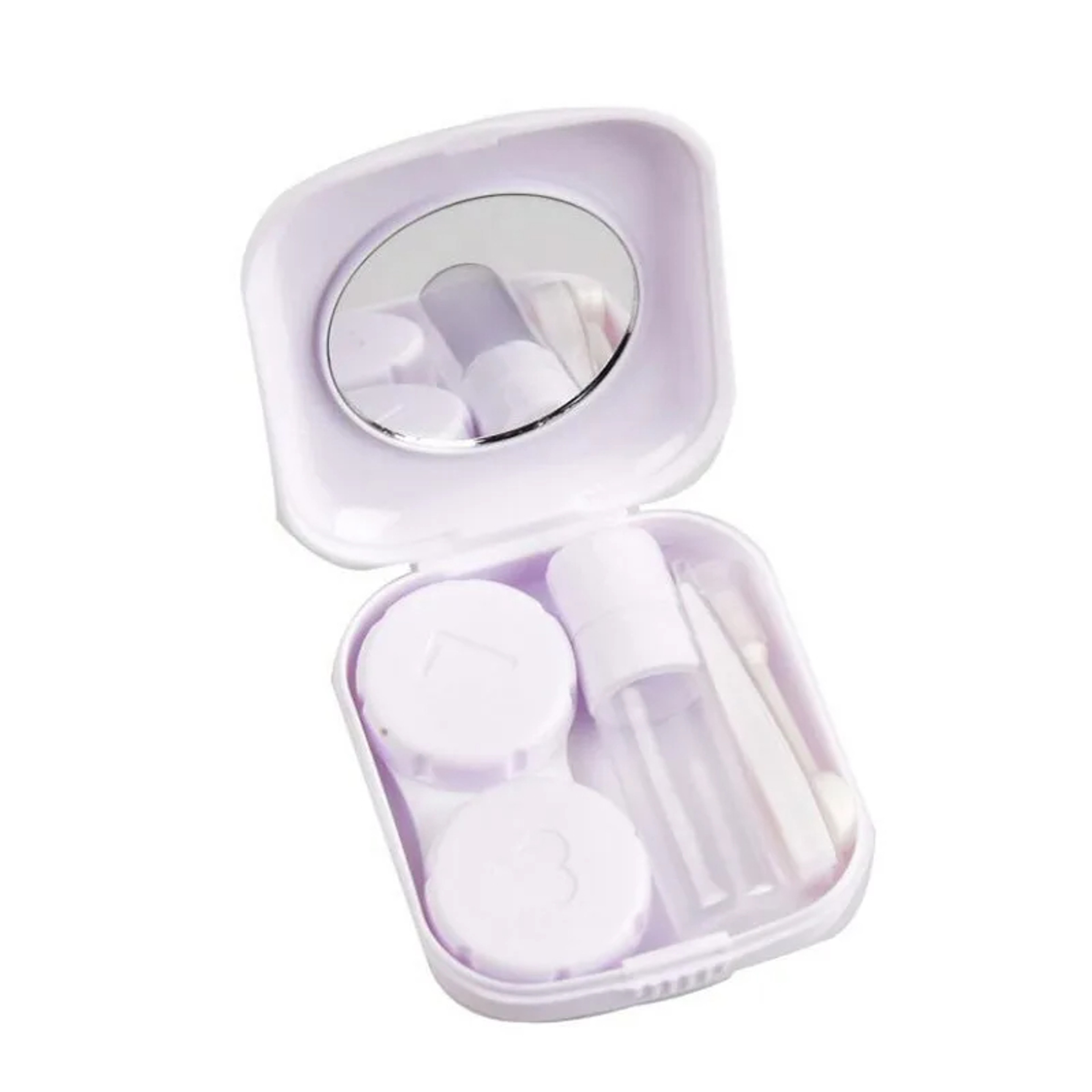 Mini Square Contact Lens Case With Mirror Compact  Colorful Travel Kit For Women 2