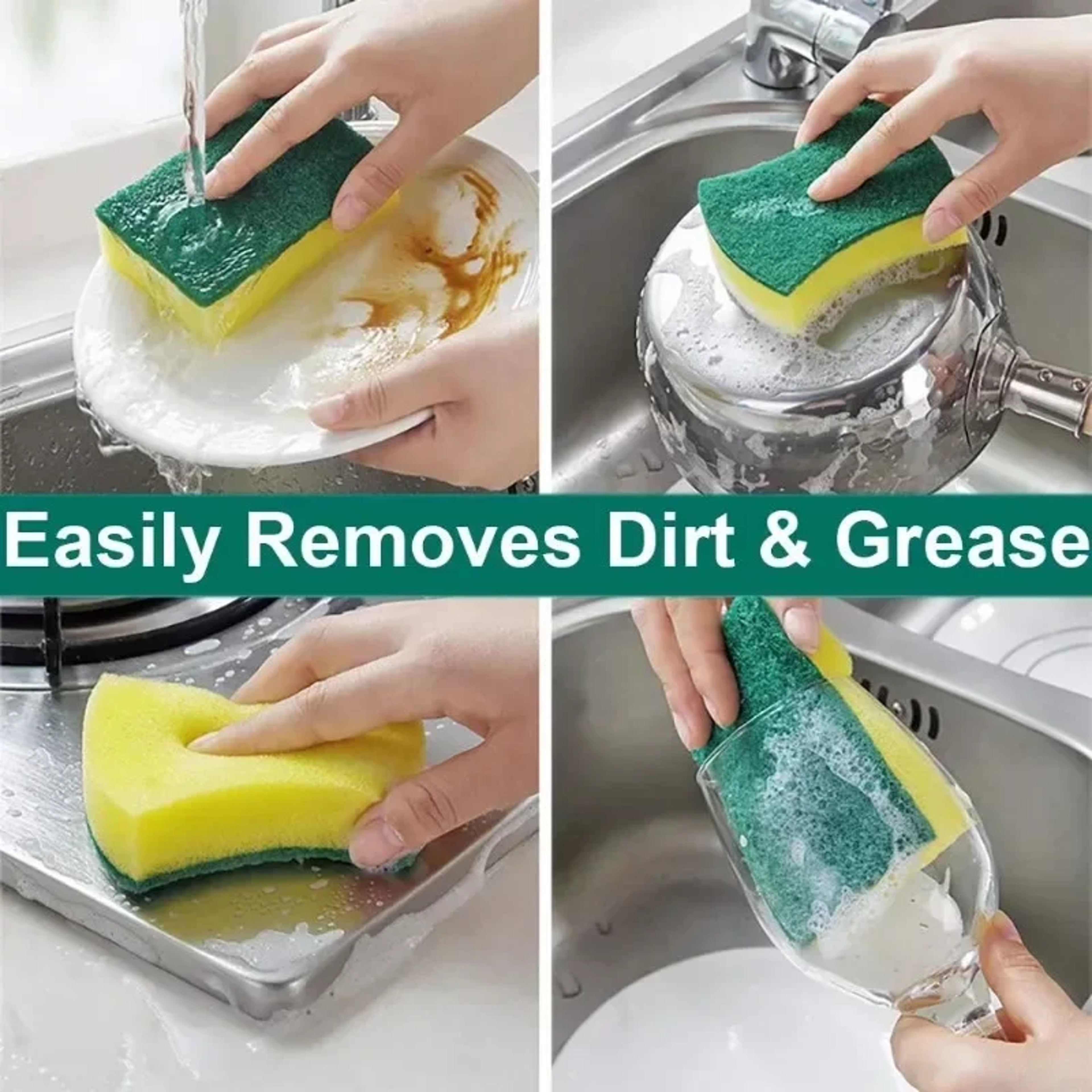 Highly Absorbent Cleaning Sponges For Dishwashing Magic Sponge Brush For Pot Rust  Kitchen Grease R 3