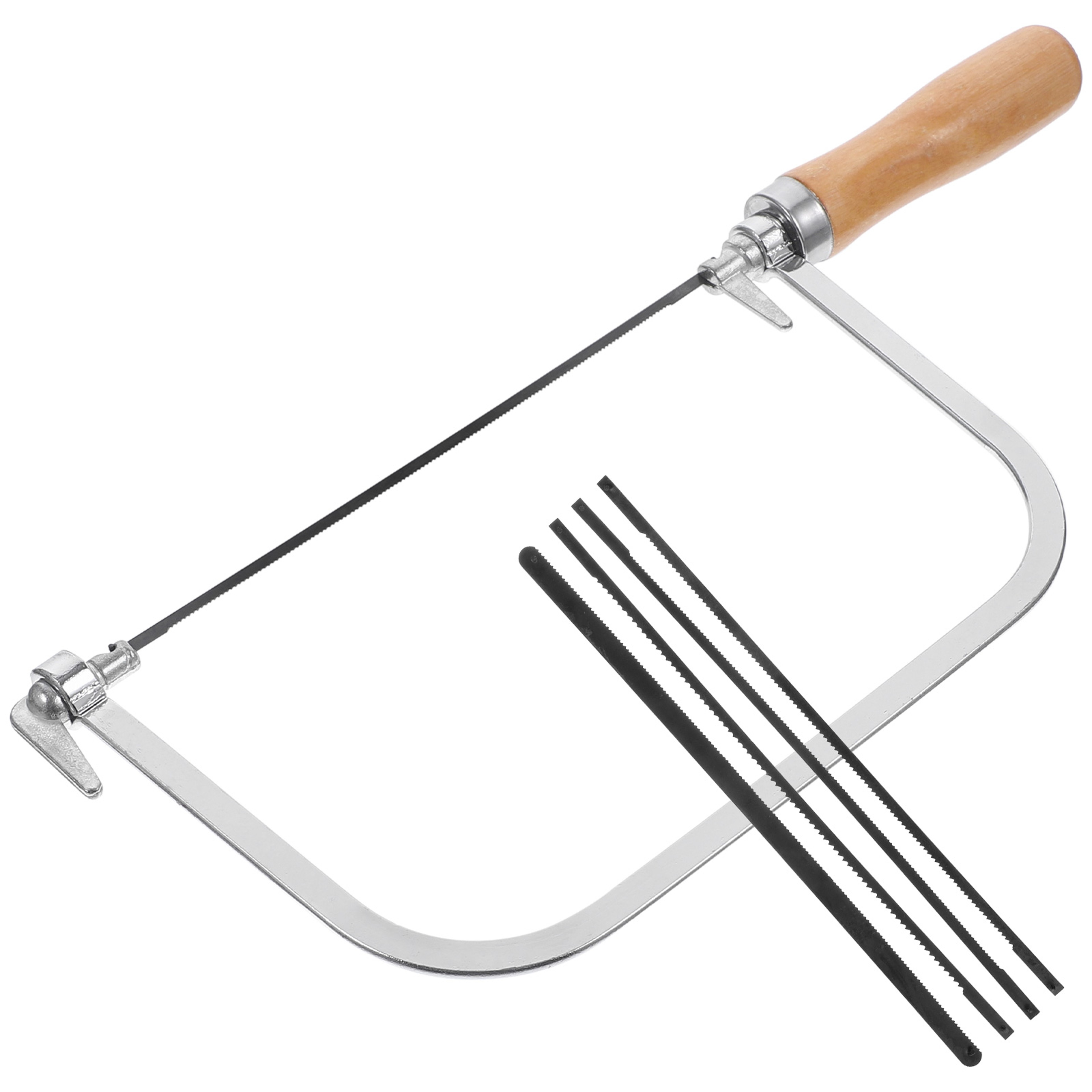 Portable Coping Saw with Wooden Handle & Replacement Blades Ideal for Woodworking & DIY Projects – view 3