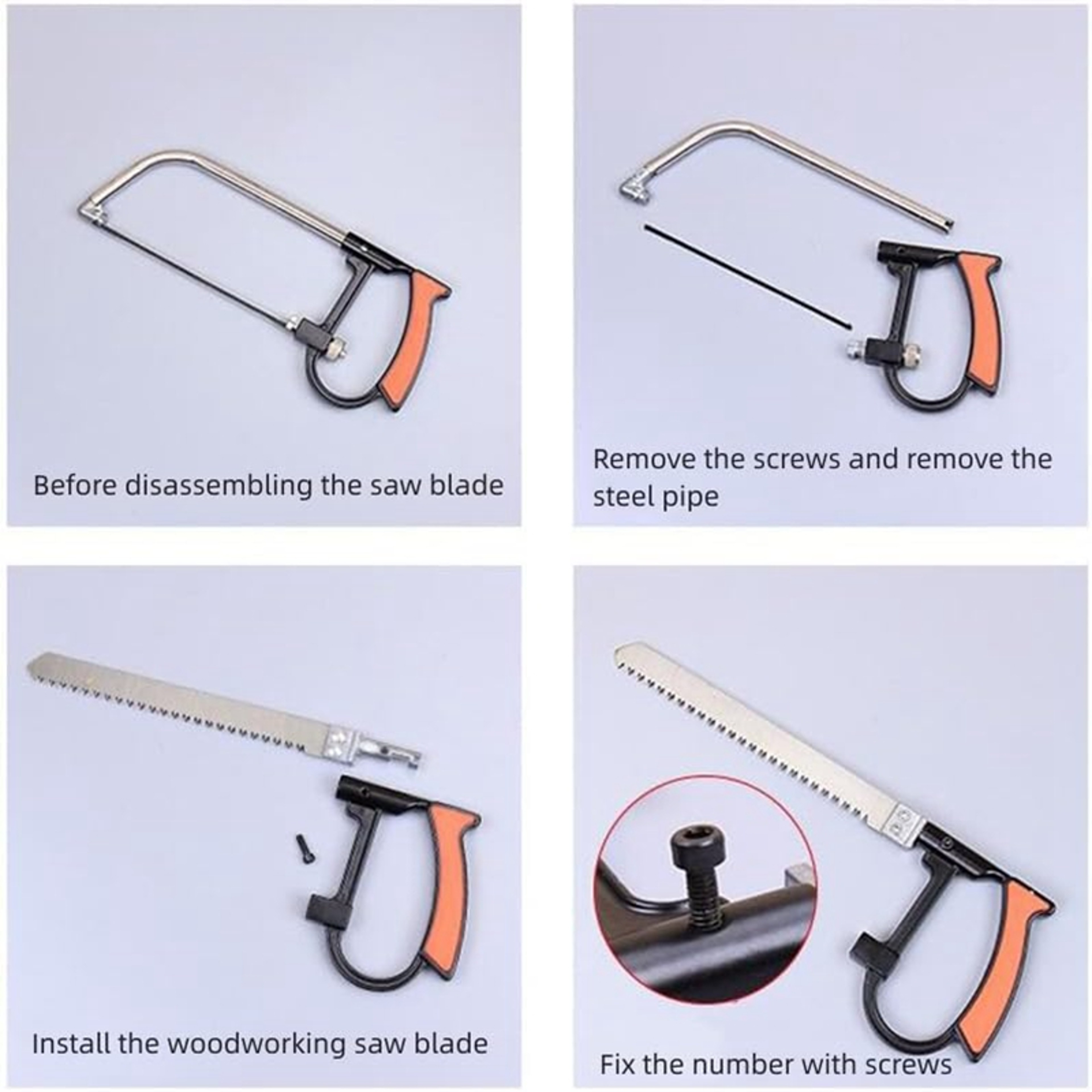 Hacksaw Set For Woodworking Steel Frame With Replaceable Blades Piece Handsaw Set Mini  Standard 5
