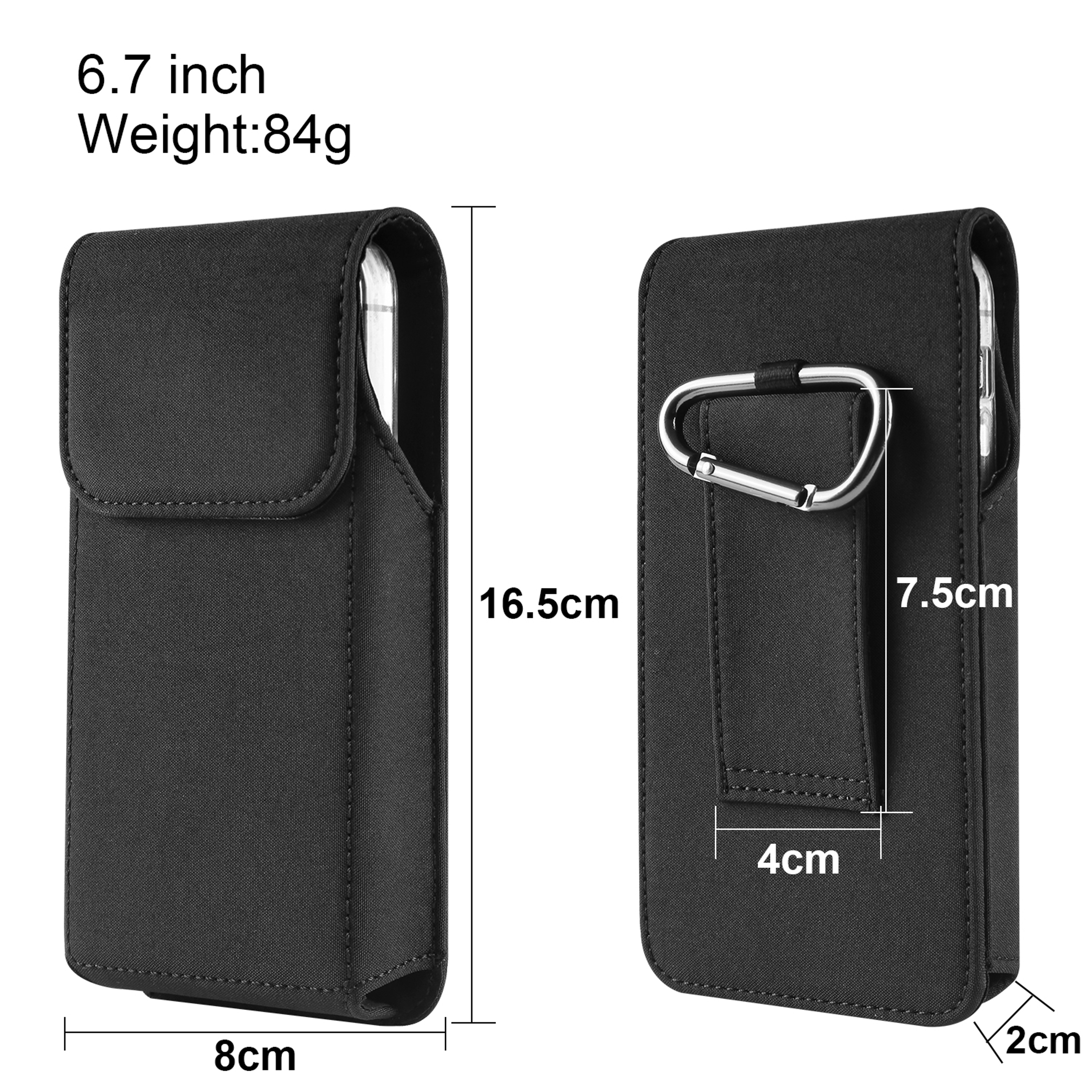 Universal Rugged Nylon Phone Holster With Secure Belt Clip And Loop 7