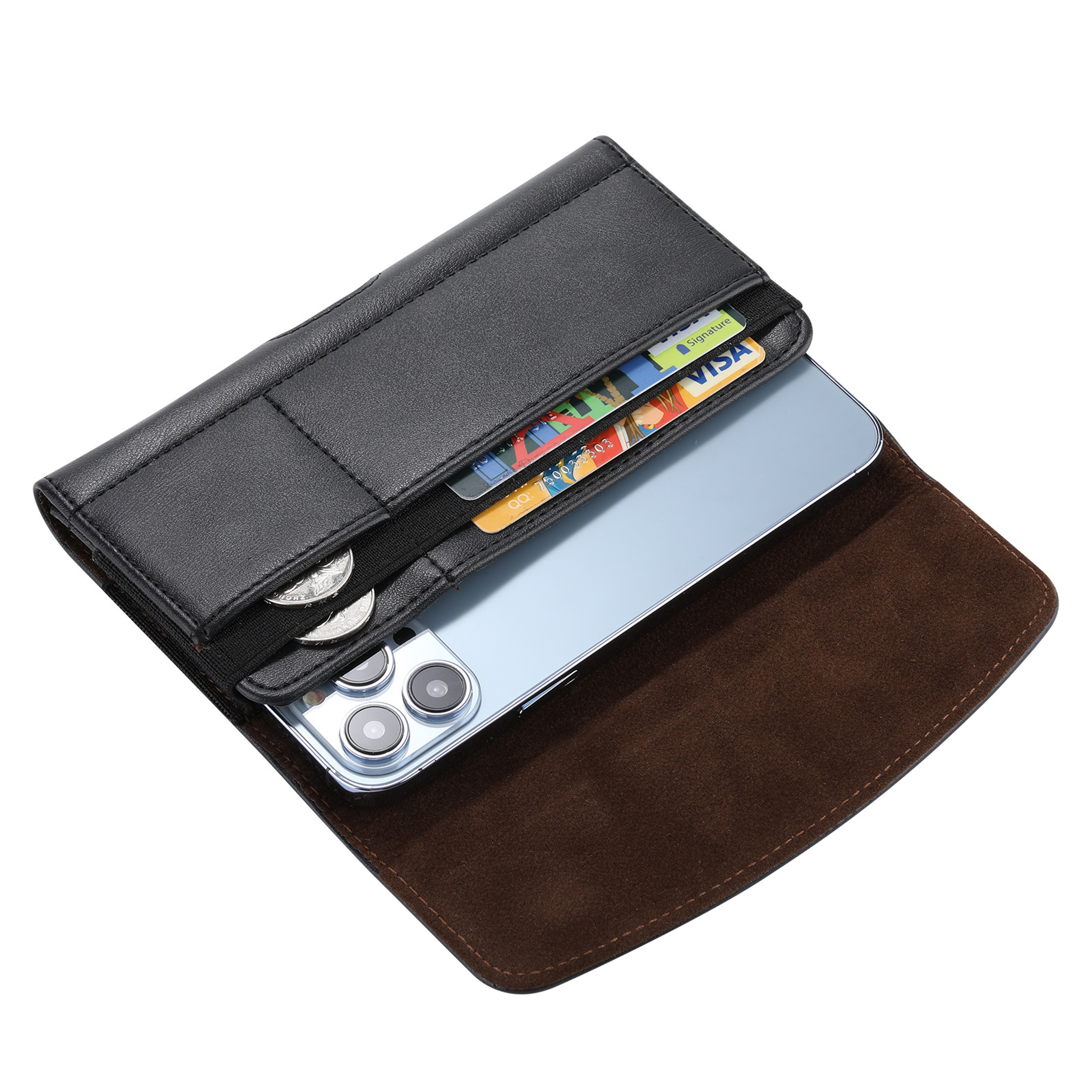 Premium Leather Phone Holster Belt Case For Men Secure Waist Pouch 2
