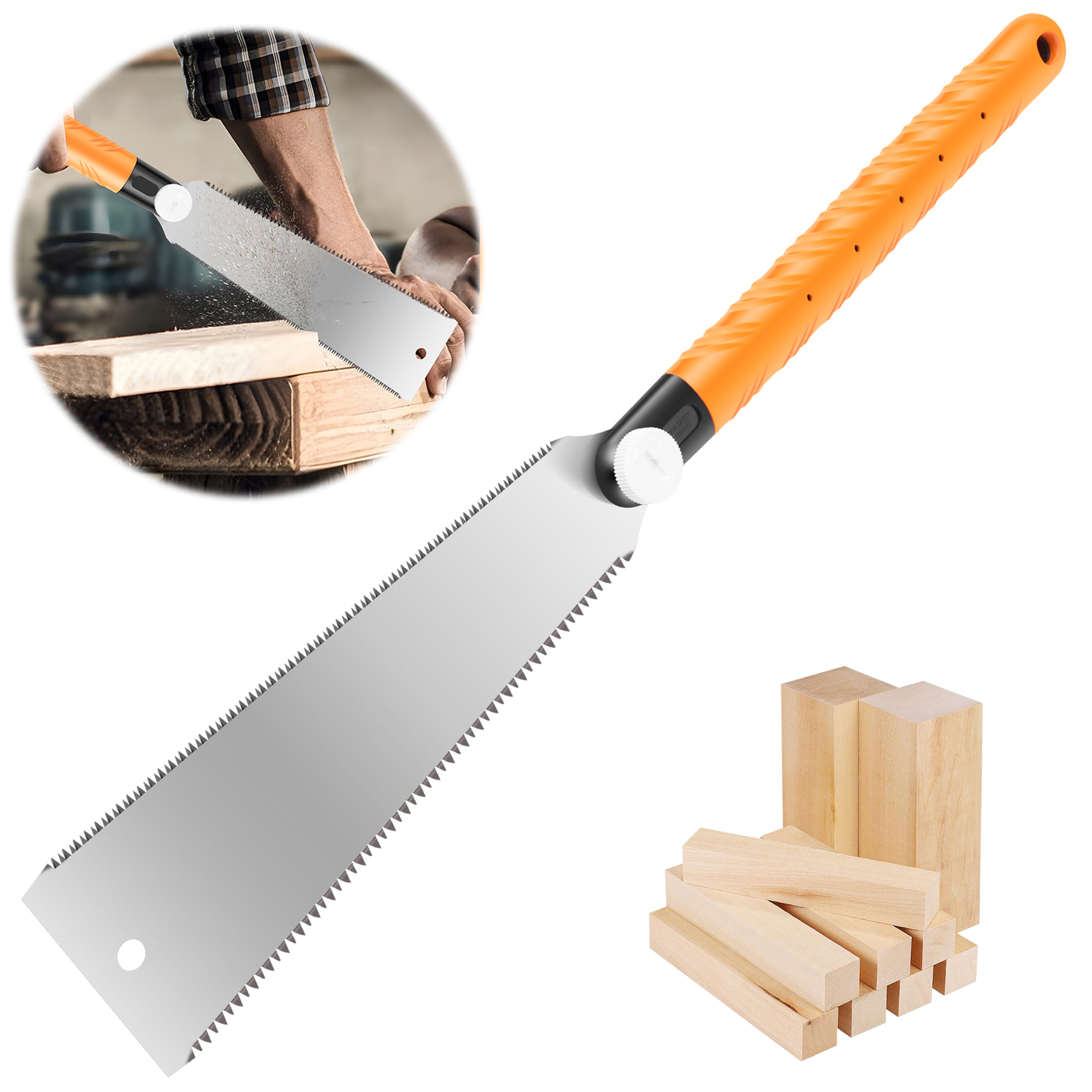 Double Edge Pull Saw For Precision Woodworking Hand Saw With Replaceable Blade 0