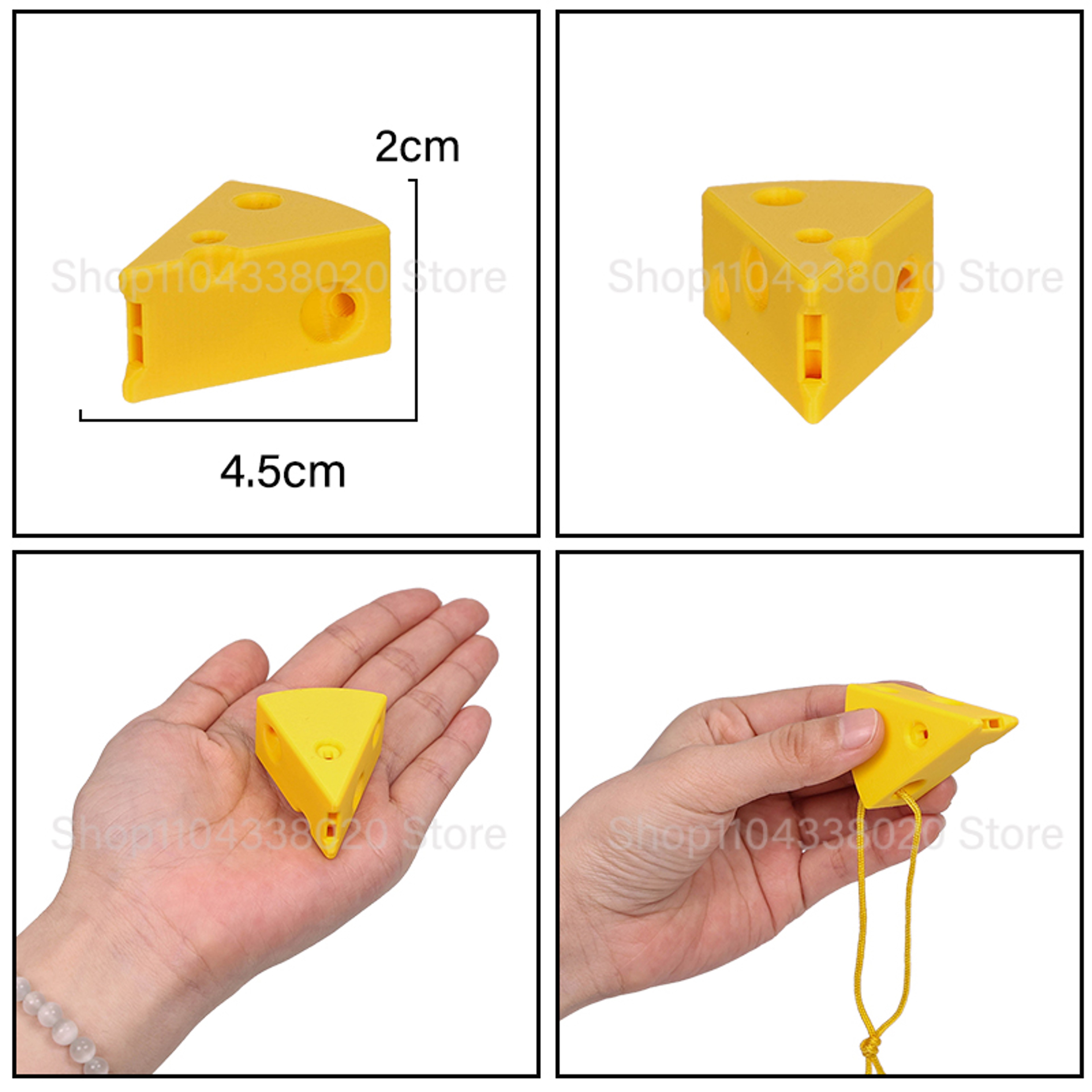 Emmental Cheese Shaped Whistle With Lanyard Fun Durable Yellow Plastic Whistle For Sports School Ga 4