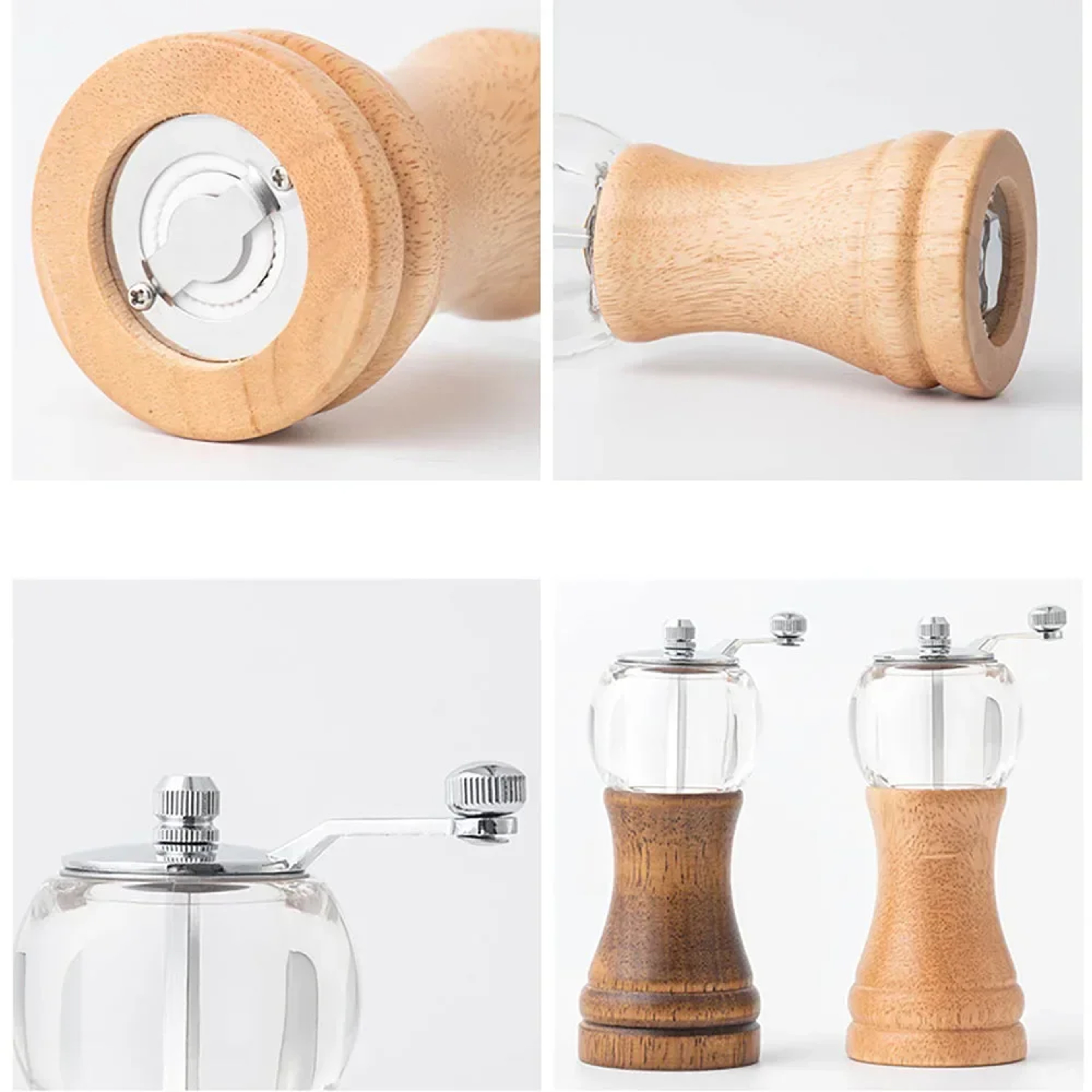 Multifunctional Hand Crank Pepper Grinder Sea Salt Pepper Cumin  More Solid Wood Kitchen Seasoning  3