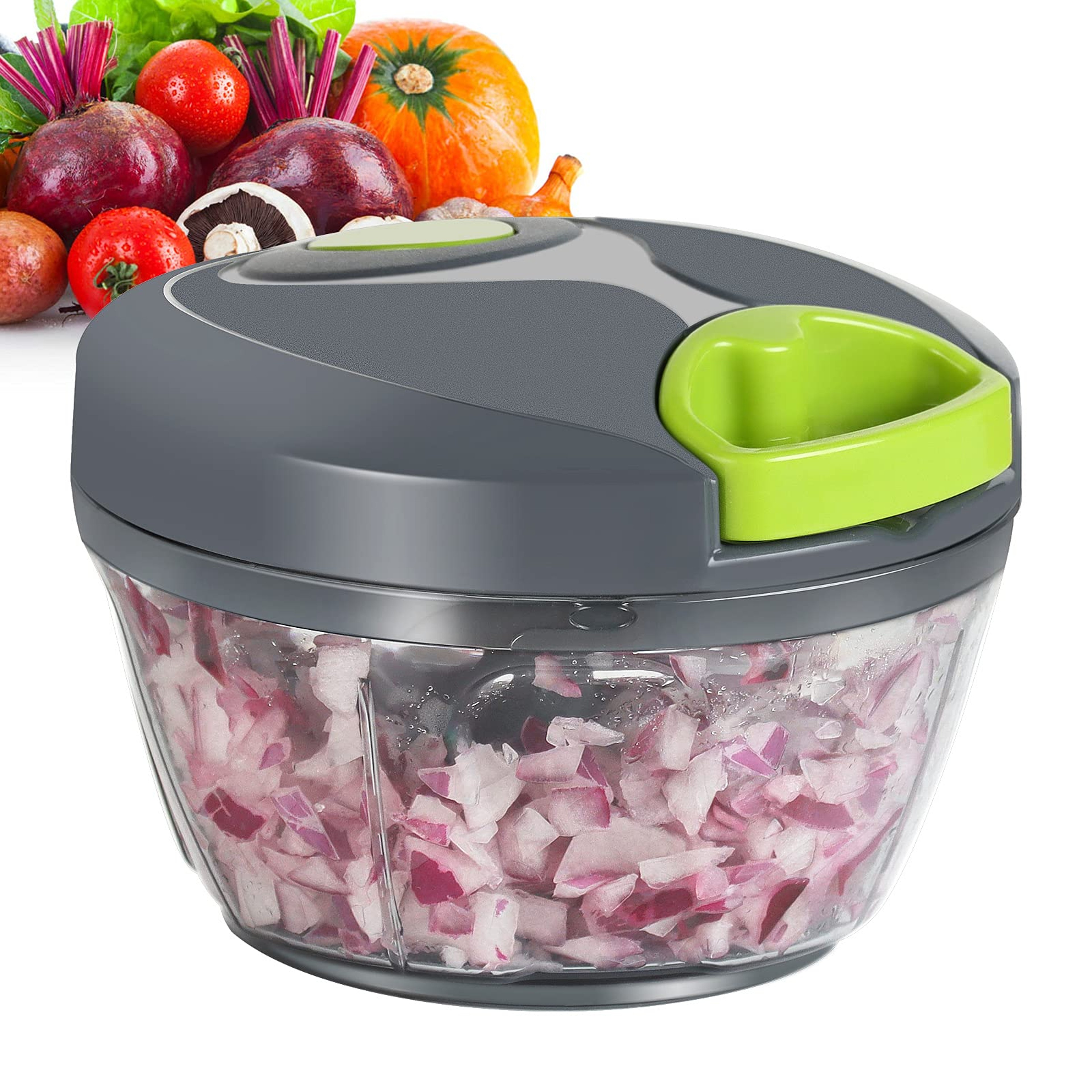 MultiUse Manual Food Chopper Portable Hand Pull Vegetable  Garlic Mincer 0