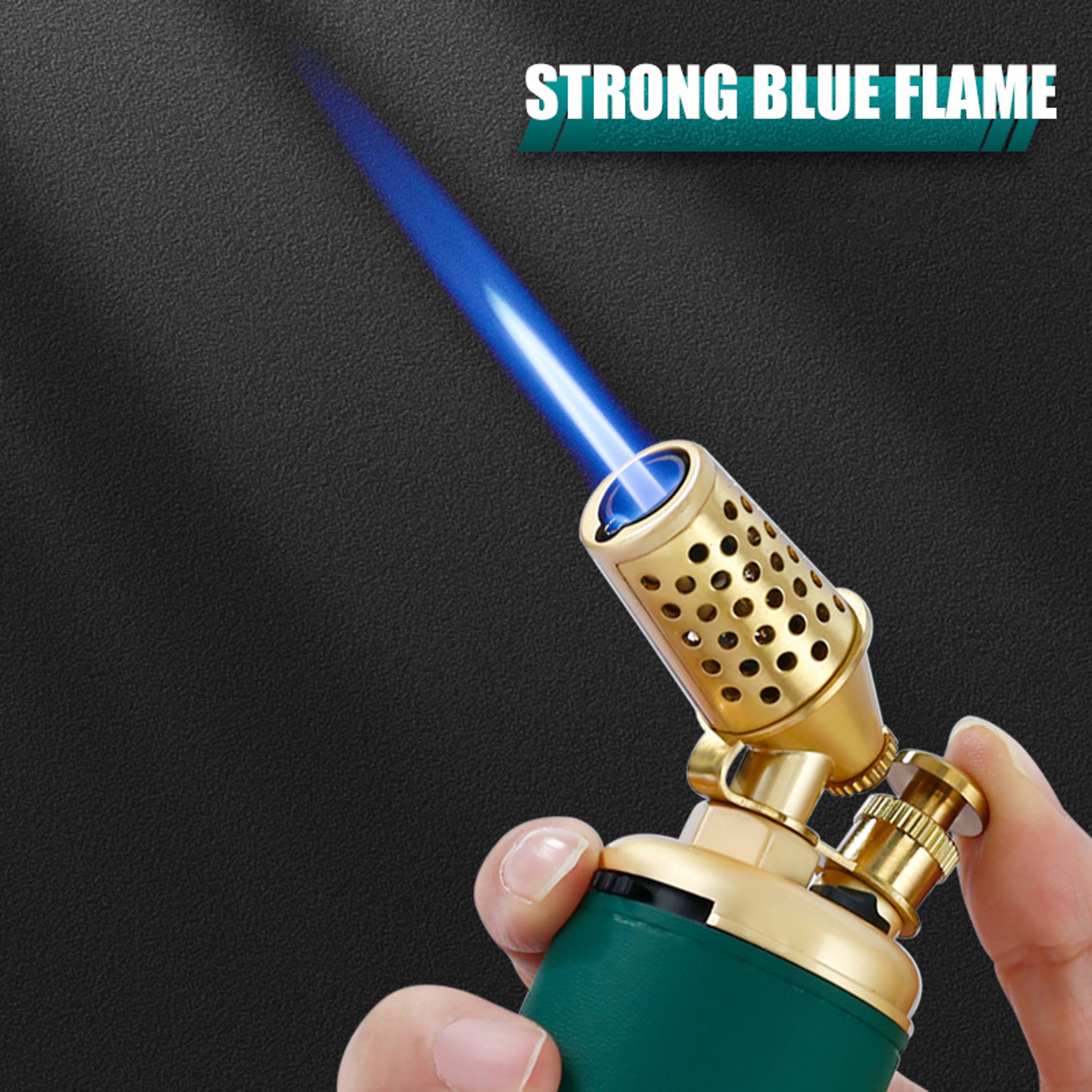 Windproof Torch Lighter With Blue Flame  BuiltIn Cigar Cutter 3