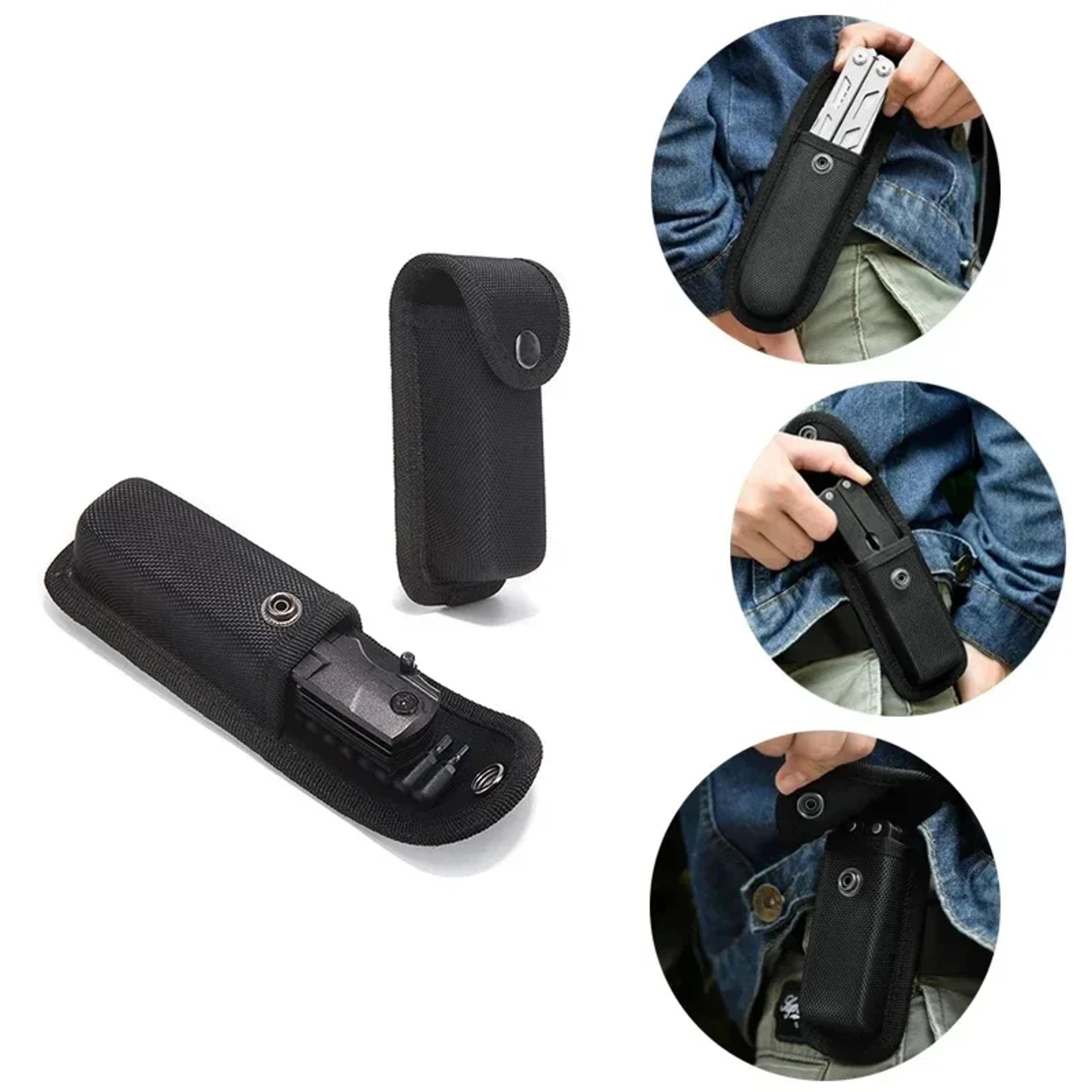 Tactical Knife Pouch Set Durable Nylon Case For Folding Knives Multitool Pliers  Accessories 1