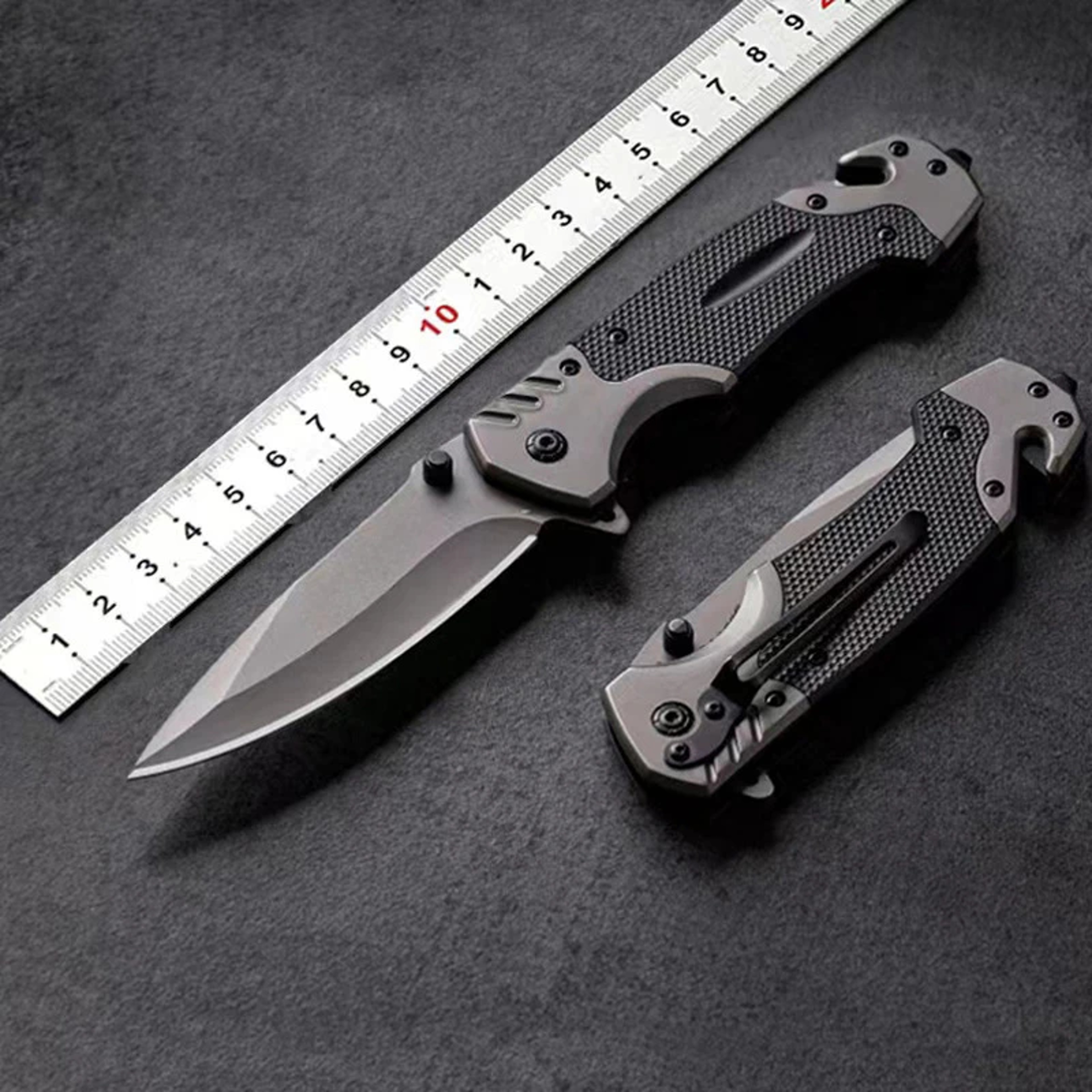 Heavy-Duty Tactical Folding Knife for Men EDC Multitool, Self Defense & Outdoor Survival Knife – view 4