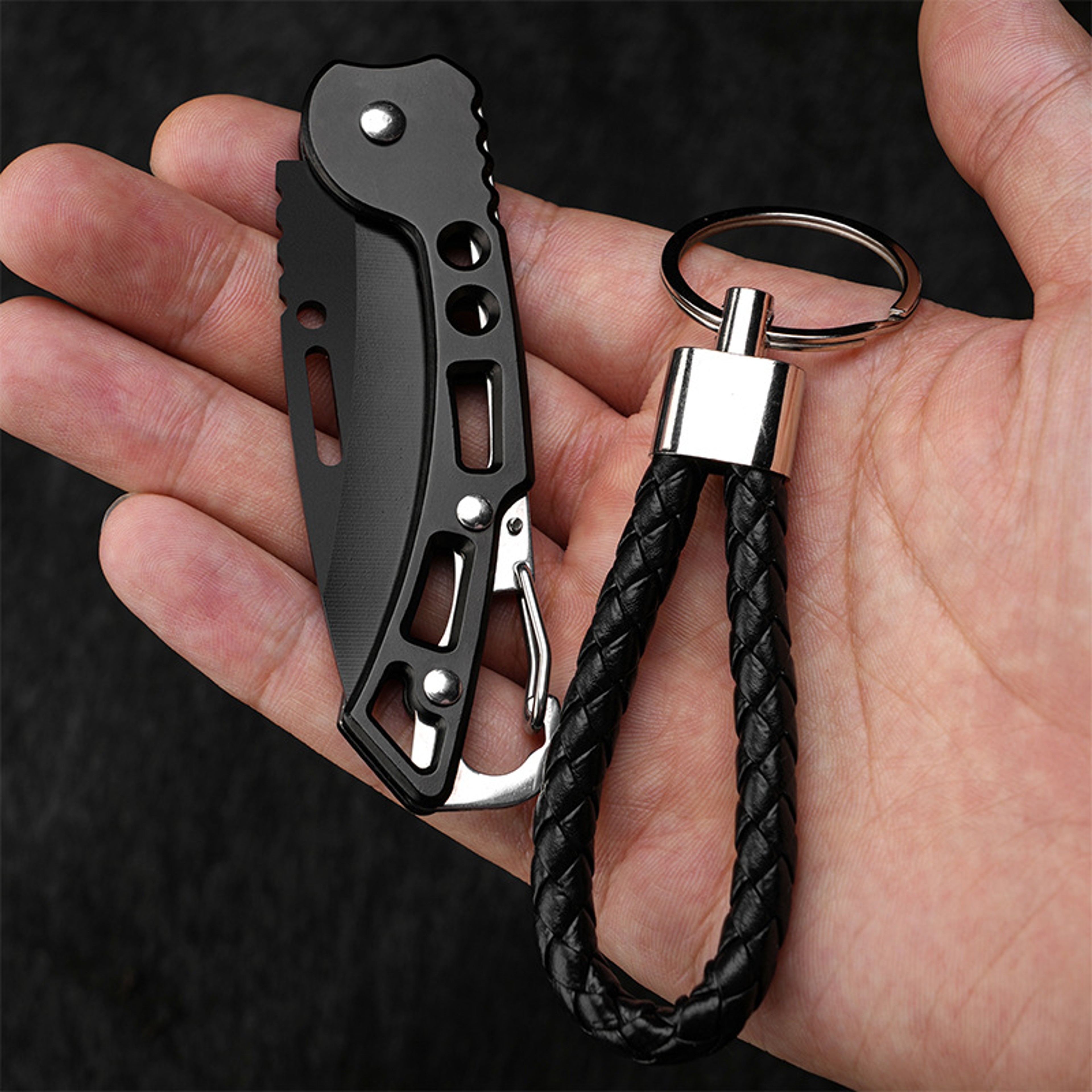 Portable Stainless Steel Folding Knife Compact Survival Tool for Camping, Hunting, and Outdoor Adventures – view 5