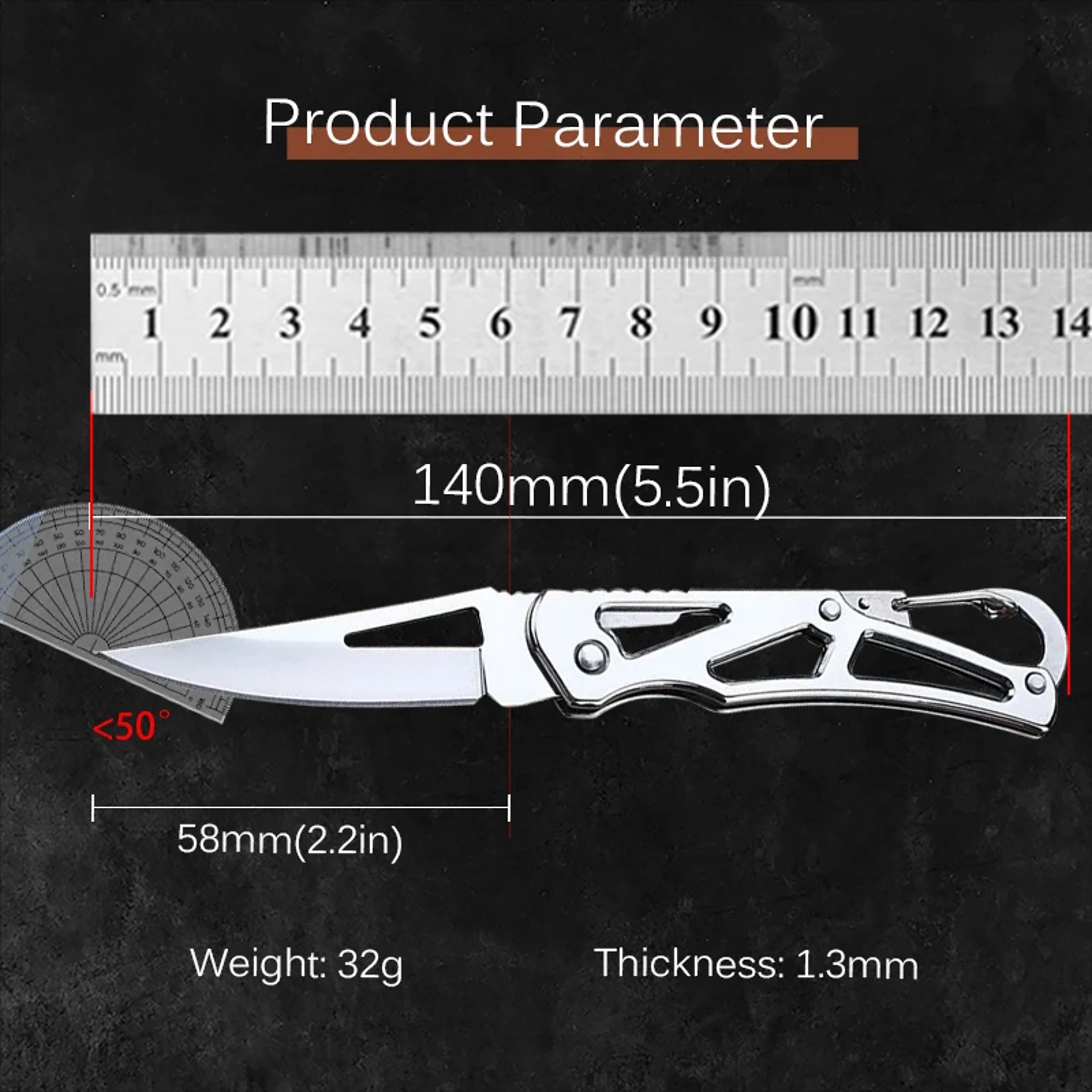 Folding Fruit Knife with Stainless Steel Blade and Non-Slip Handle – view 4