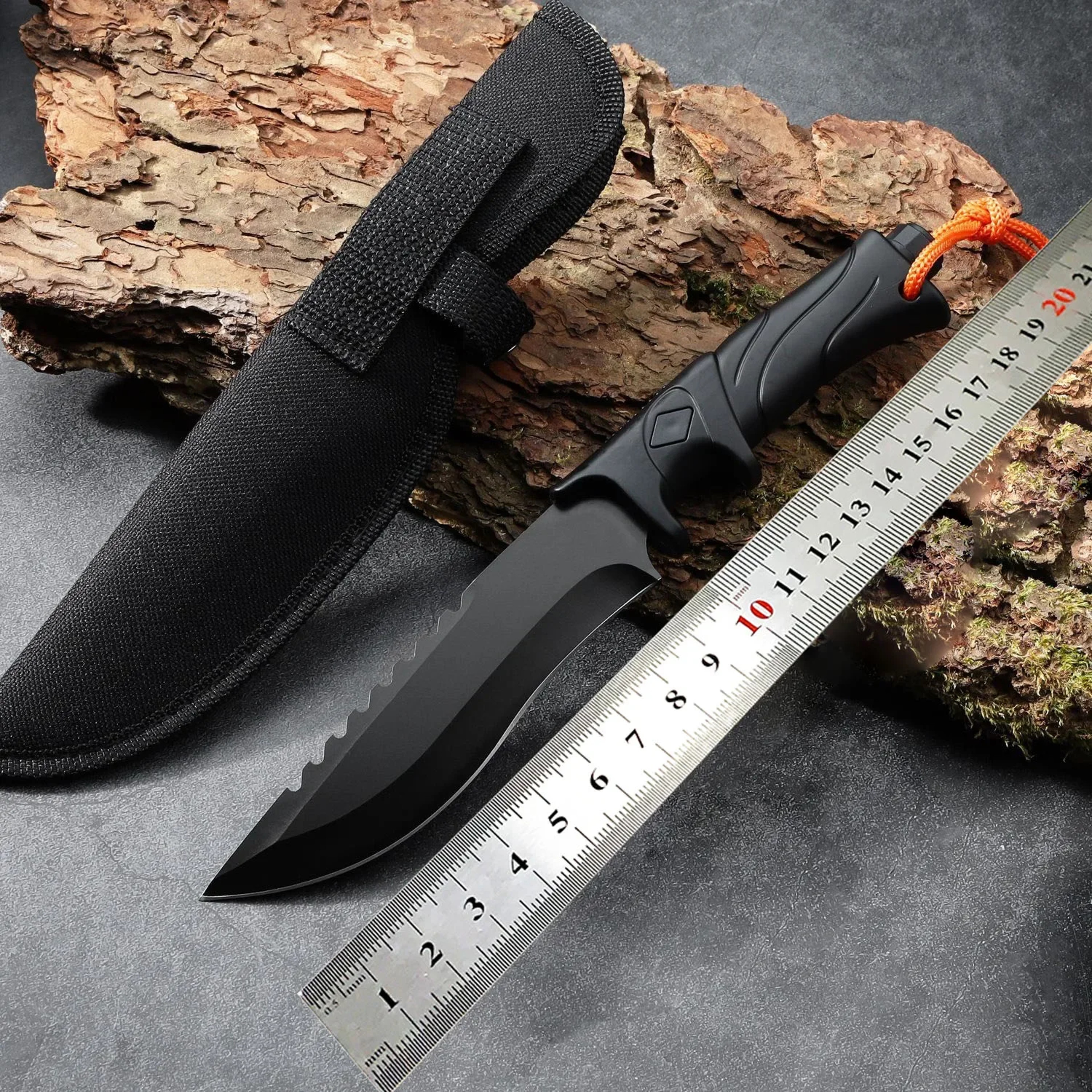 Durable Stainless Steel Tactical Fixed Blade Knife with ABS Handle Perfect for Hunting, Camping, and Survival – view 2