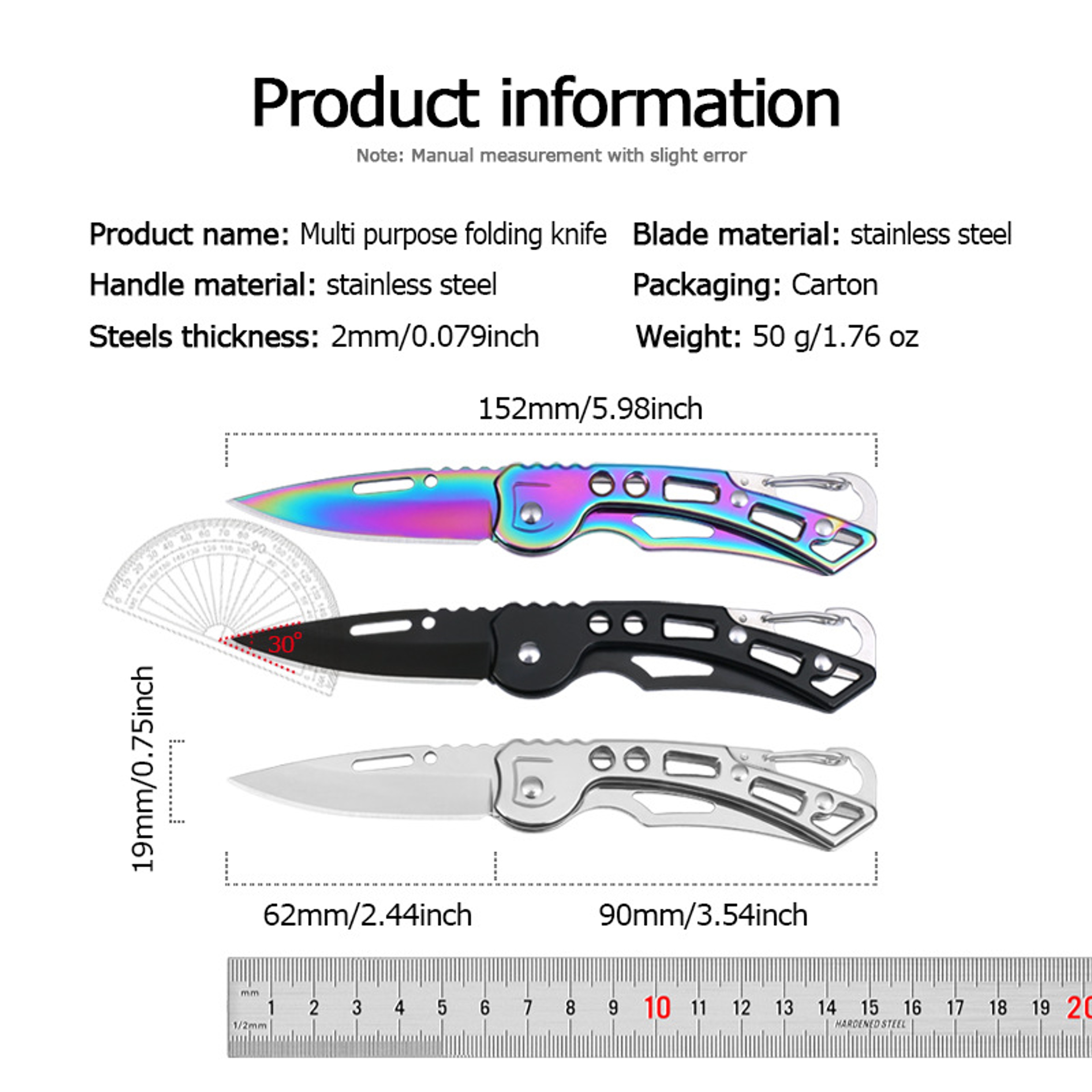 Compact Stainless Steel Pocket Knife Mini Folding Keychain Knife for Everyday Carry & Outdoor Use – view 6