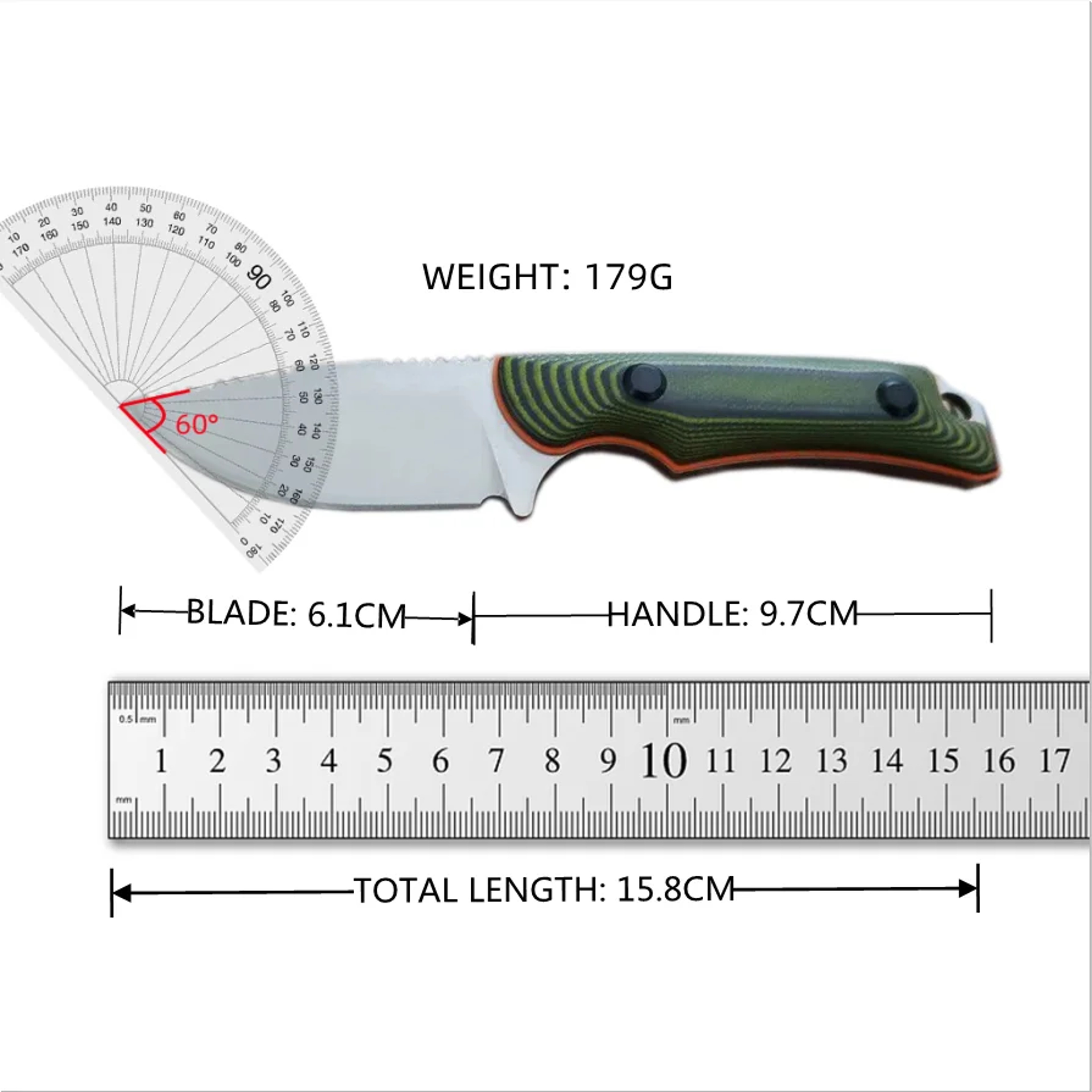Hidden Canyon Hunter Tactical Fixed Blade Knife Drop Point Blade  K Sheath For Outdoor Hunting  EDC 4