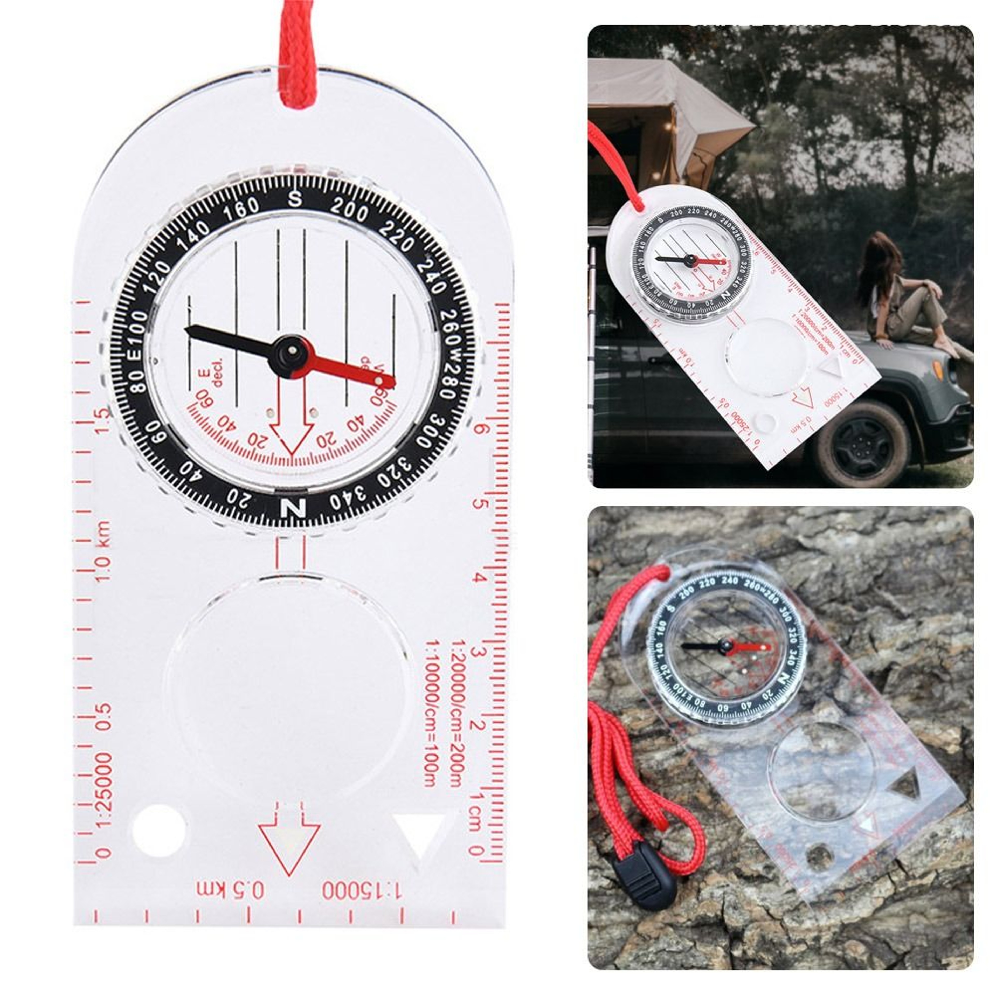 Orienteering Baseplate Compass for Hiking & Camping Tactical Lensatic Army Gear – view 1