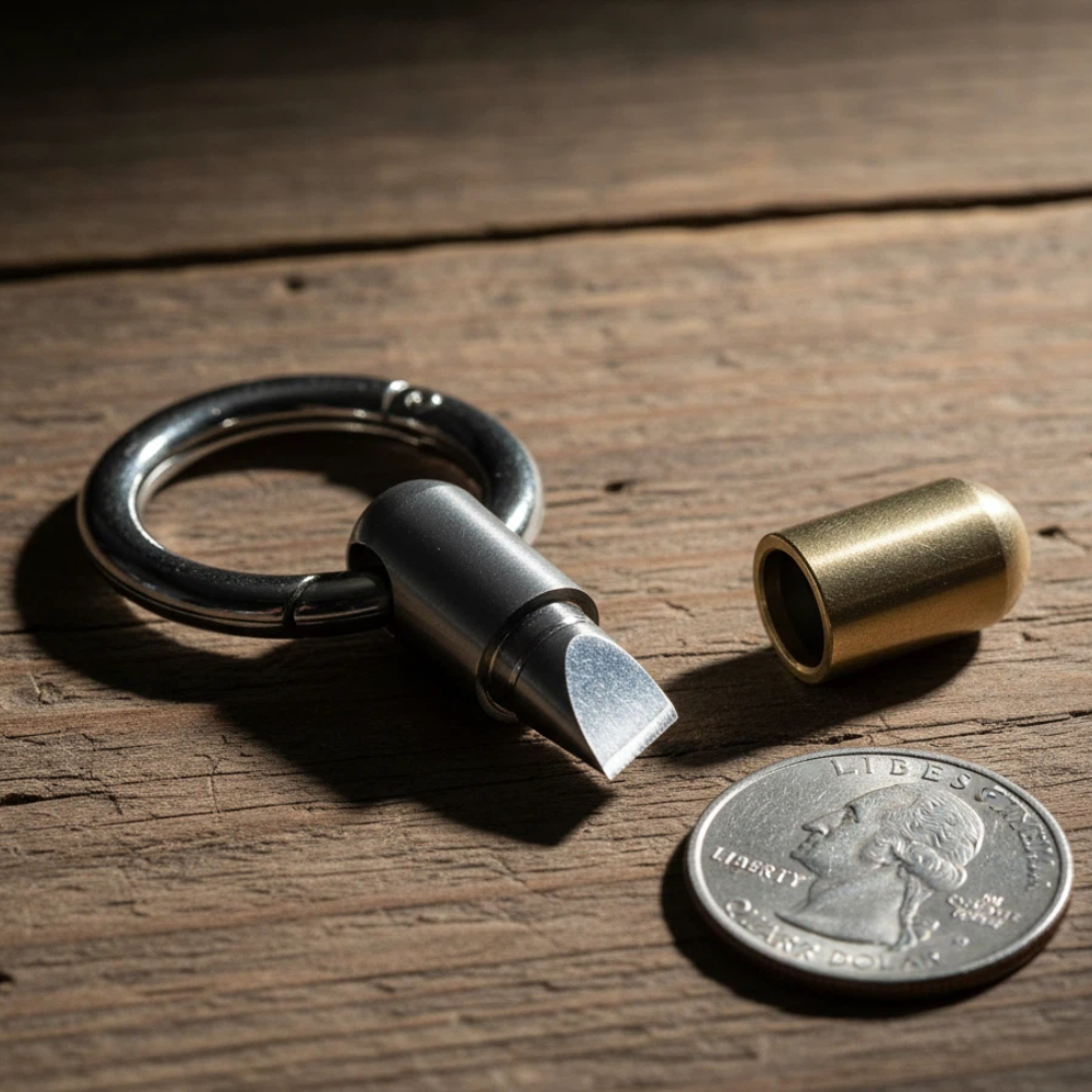 Mini Capsule Brass Keychain EDC Pocket Knife Compact Survival Tool  Parcel Opener 0