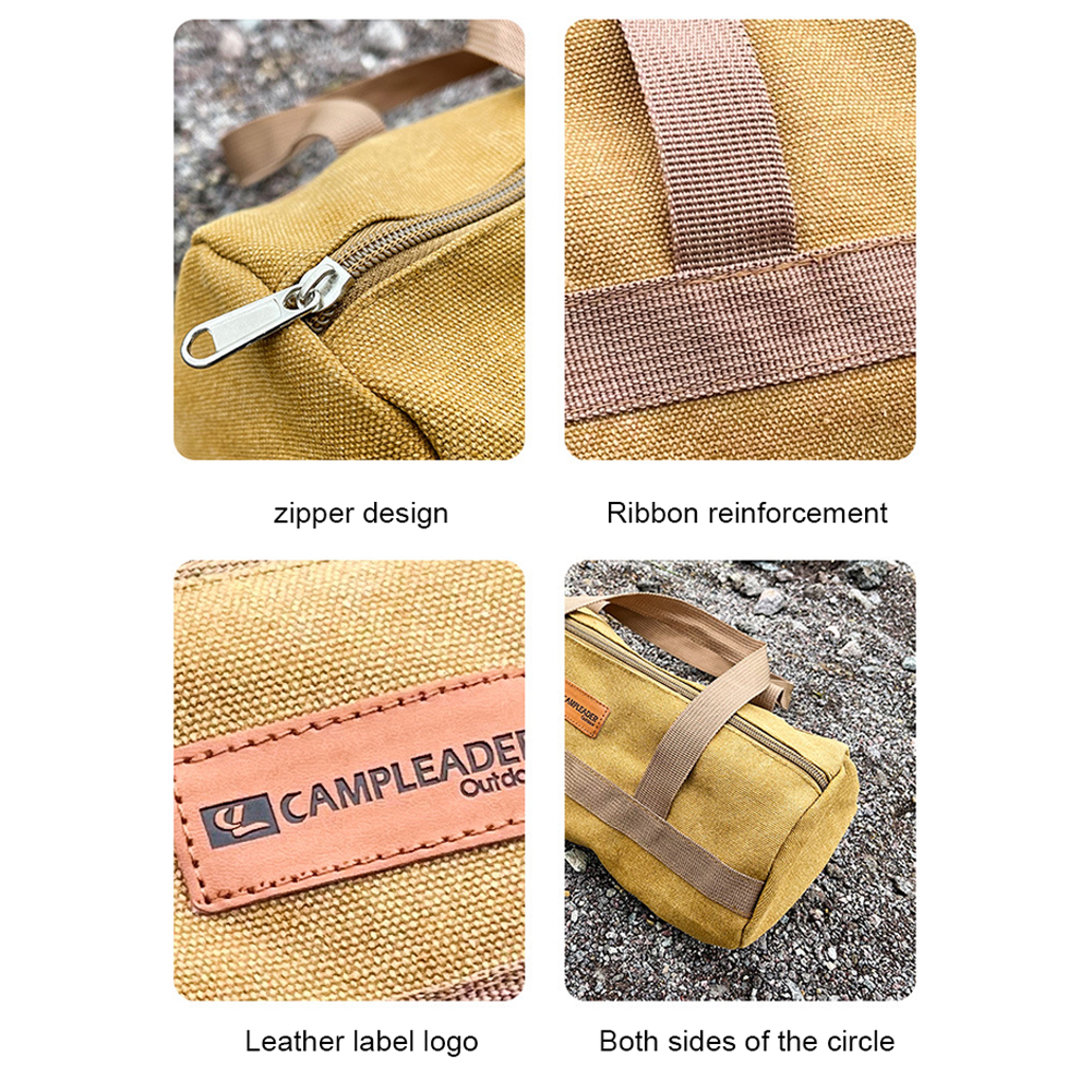 Large Capacity Canvas Camping Tool Storage Bag Tent, Hammer & Ground Nail Organizer for Outdoor Adventures – view 6