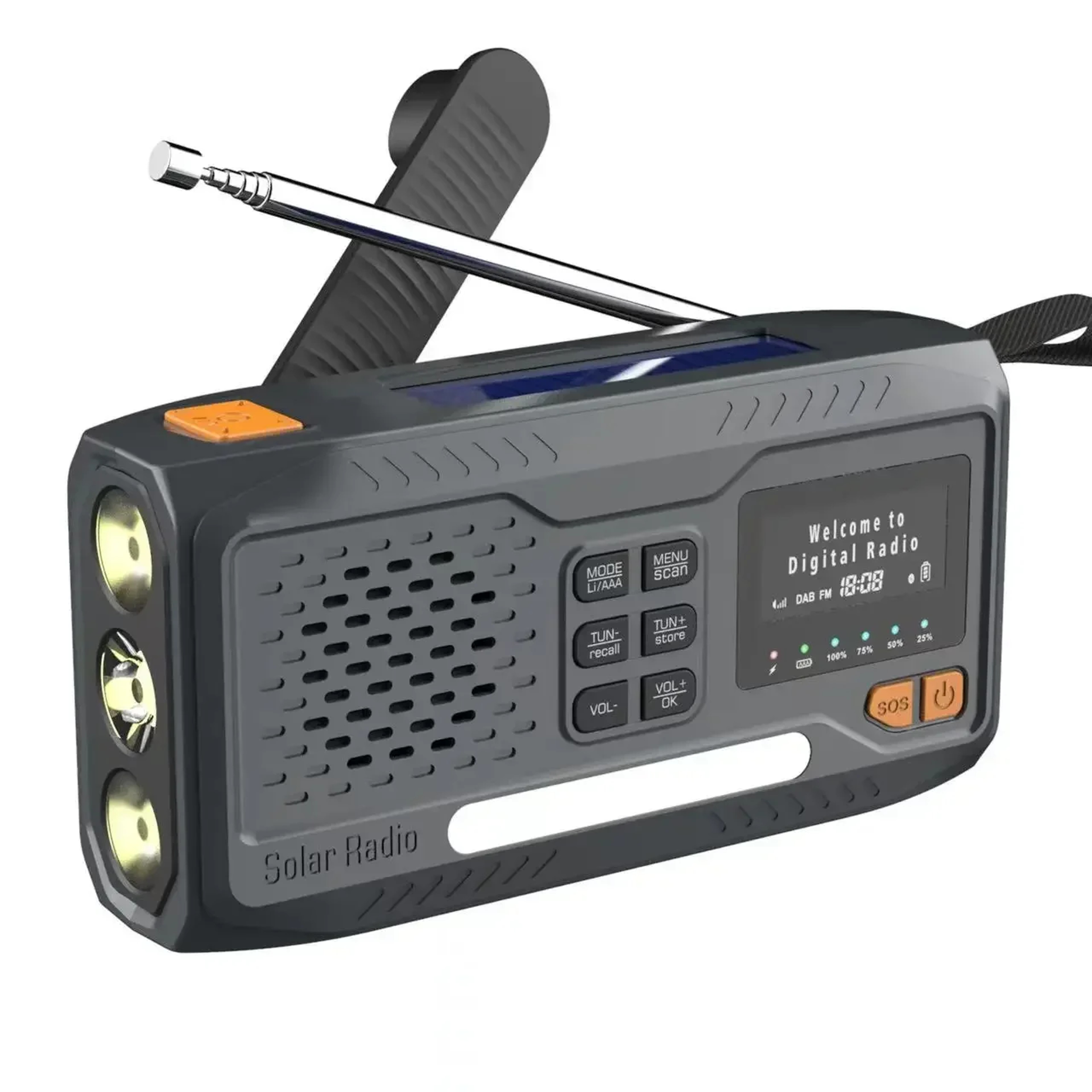 Bluetooth Solar Emergency Radio With Hand Crank  Flashlight Portable Outdoor Radio For Camping  Sur 6