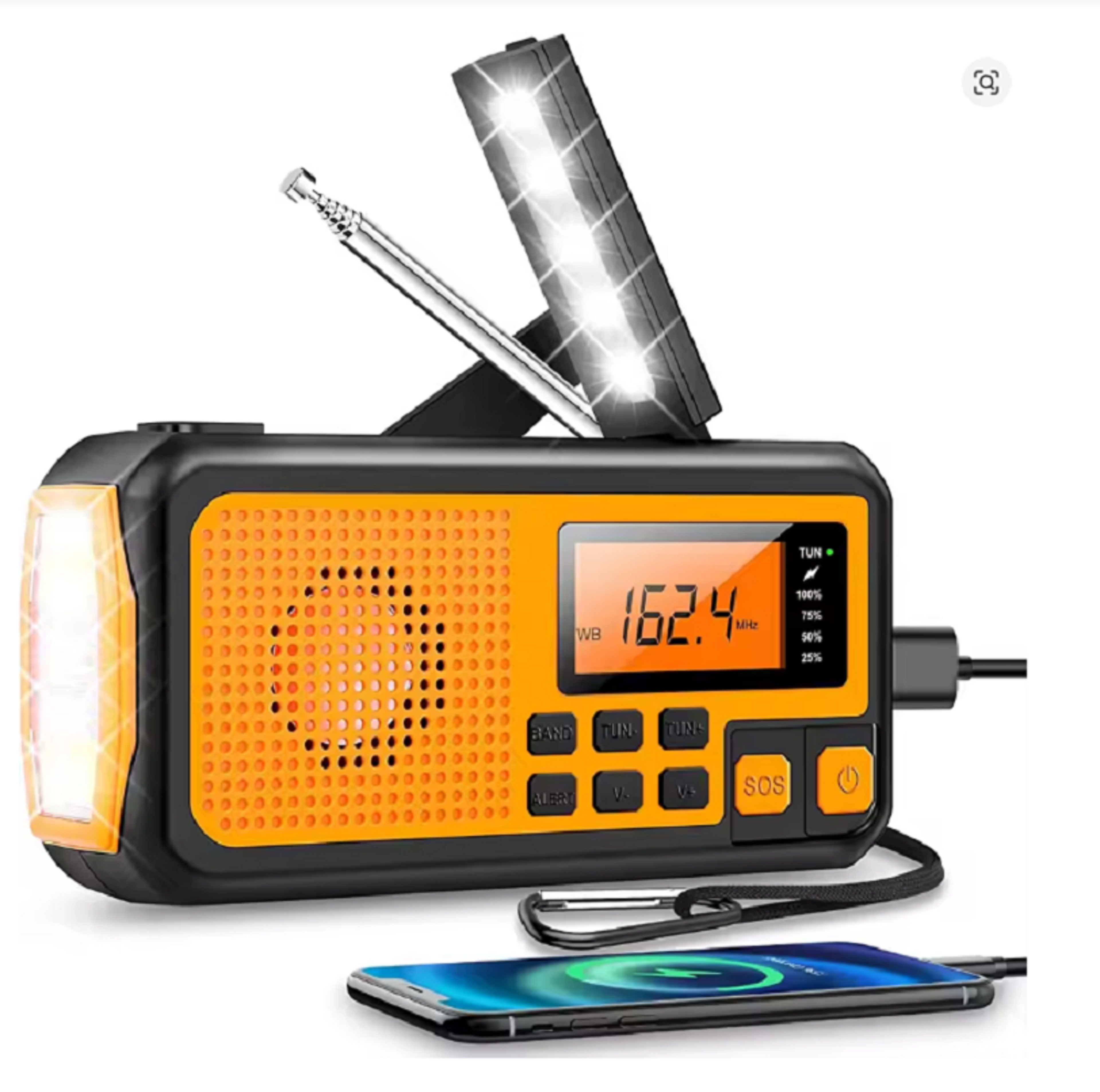 Emergency Solar Radio With Hand Crank LED Flashlight For Blackouts And Outdoor Survival 1