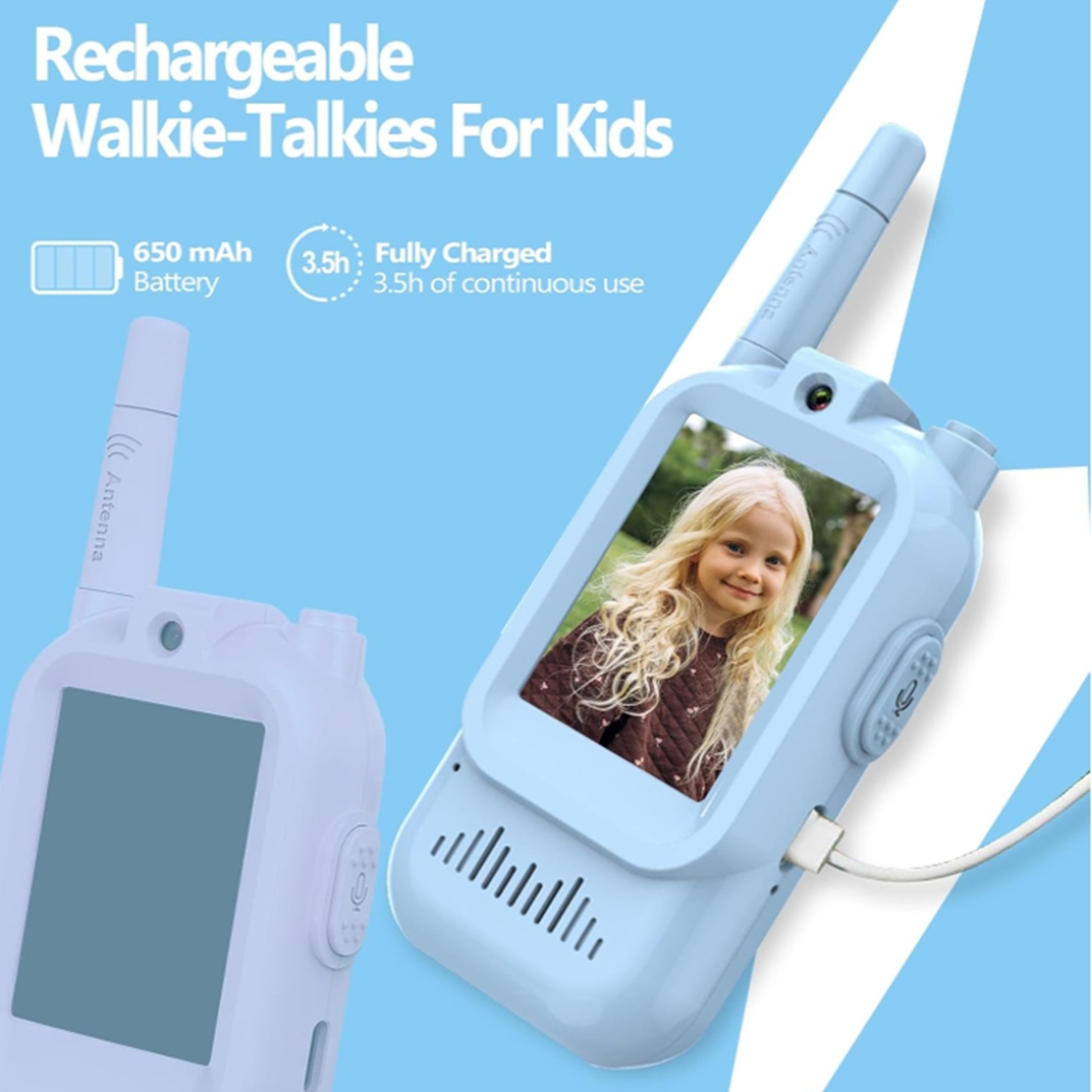 Childrens WalkieTalkie With Display Screen  Video Chat LongRange Voice Converter Perfect Gift For K 4