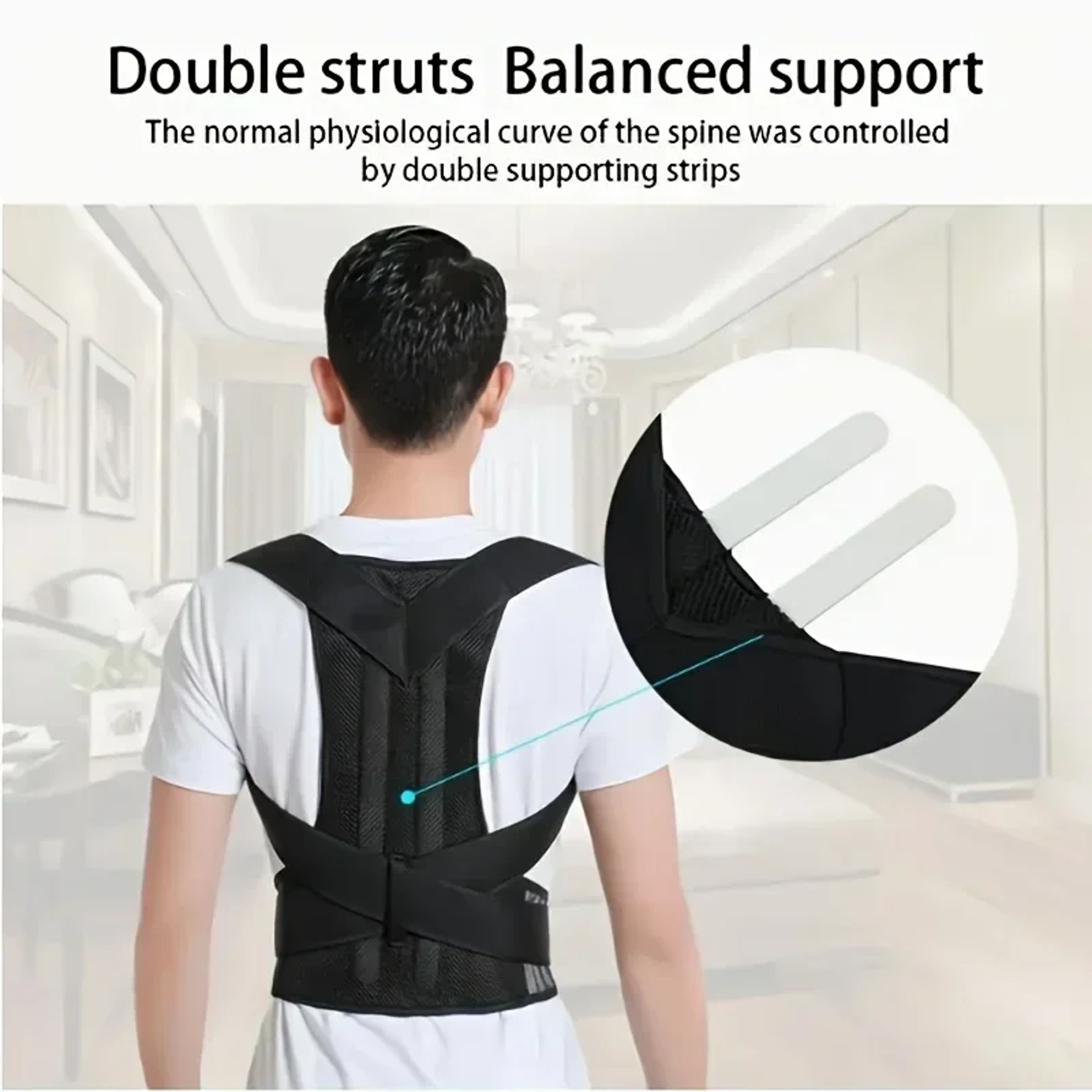 Posture Corrector Back Brace With Lumbar Support For Shoulder Alignment 3