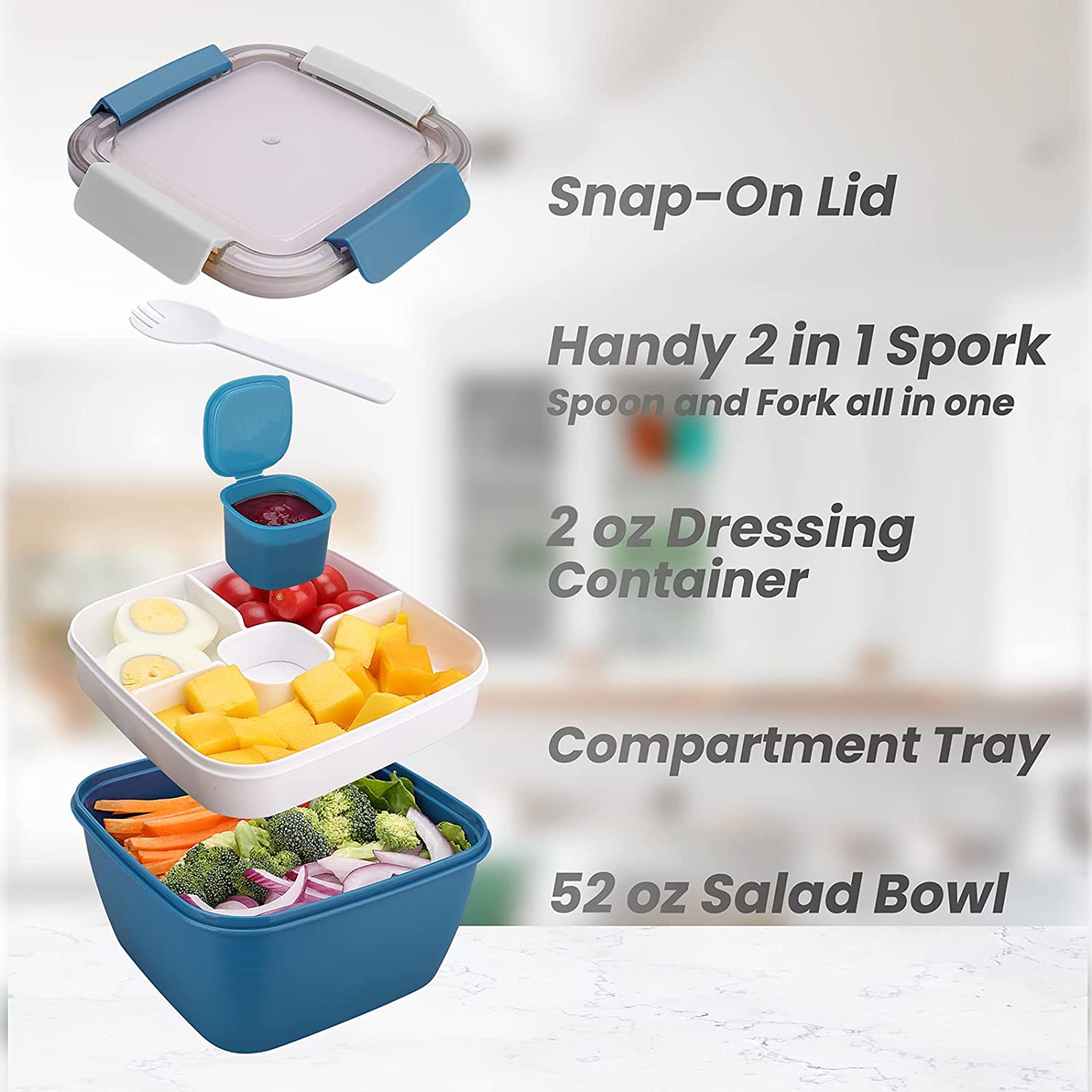 Lunch Box Portable Salad Meal Prep Container – view 2