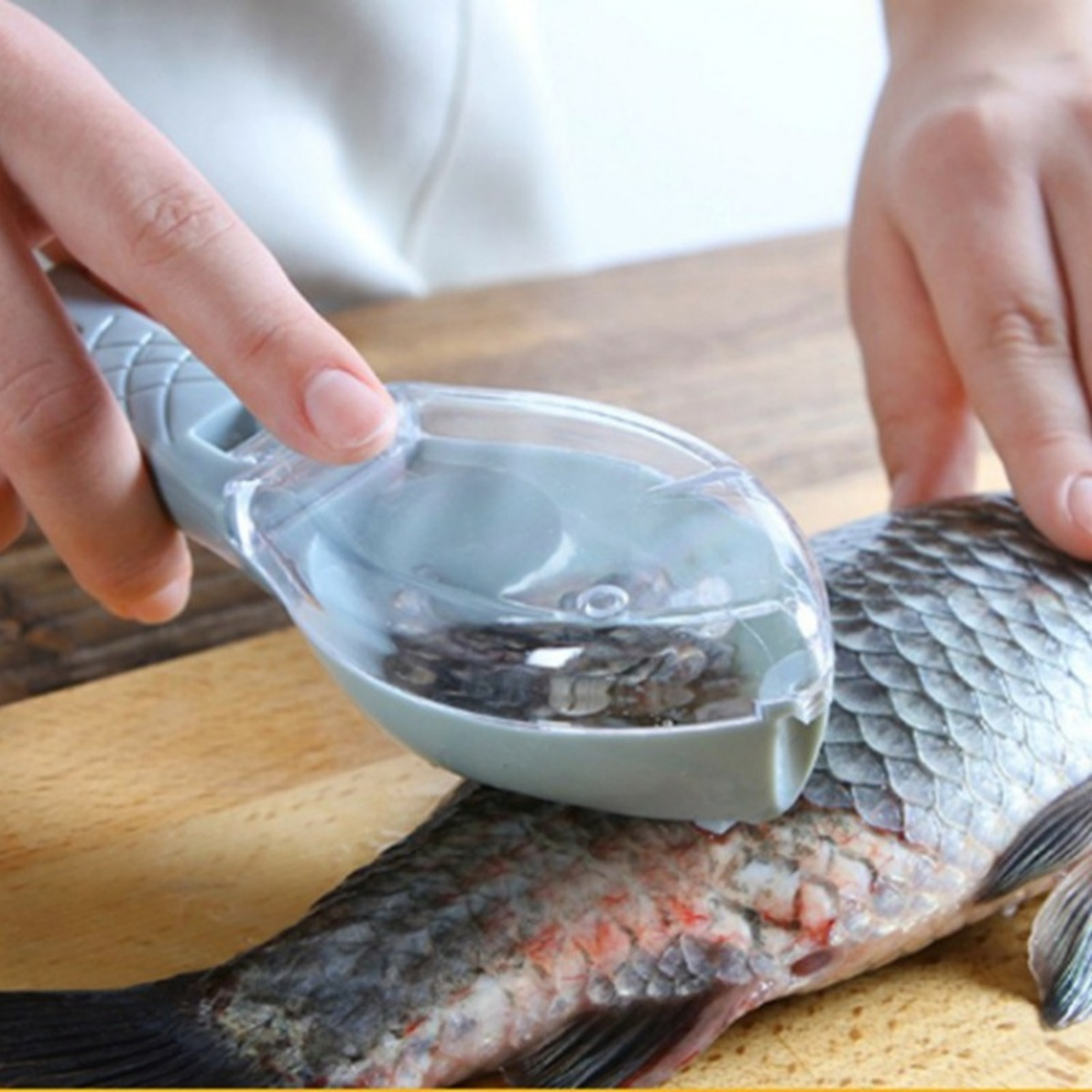 Fish Scale Scraper With Lid Manual Fish Scaler For Clean Kitchen Prep 0