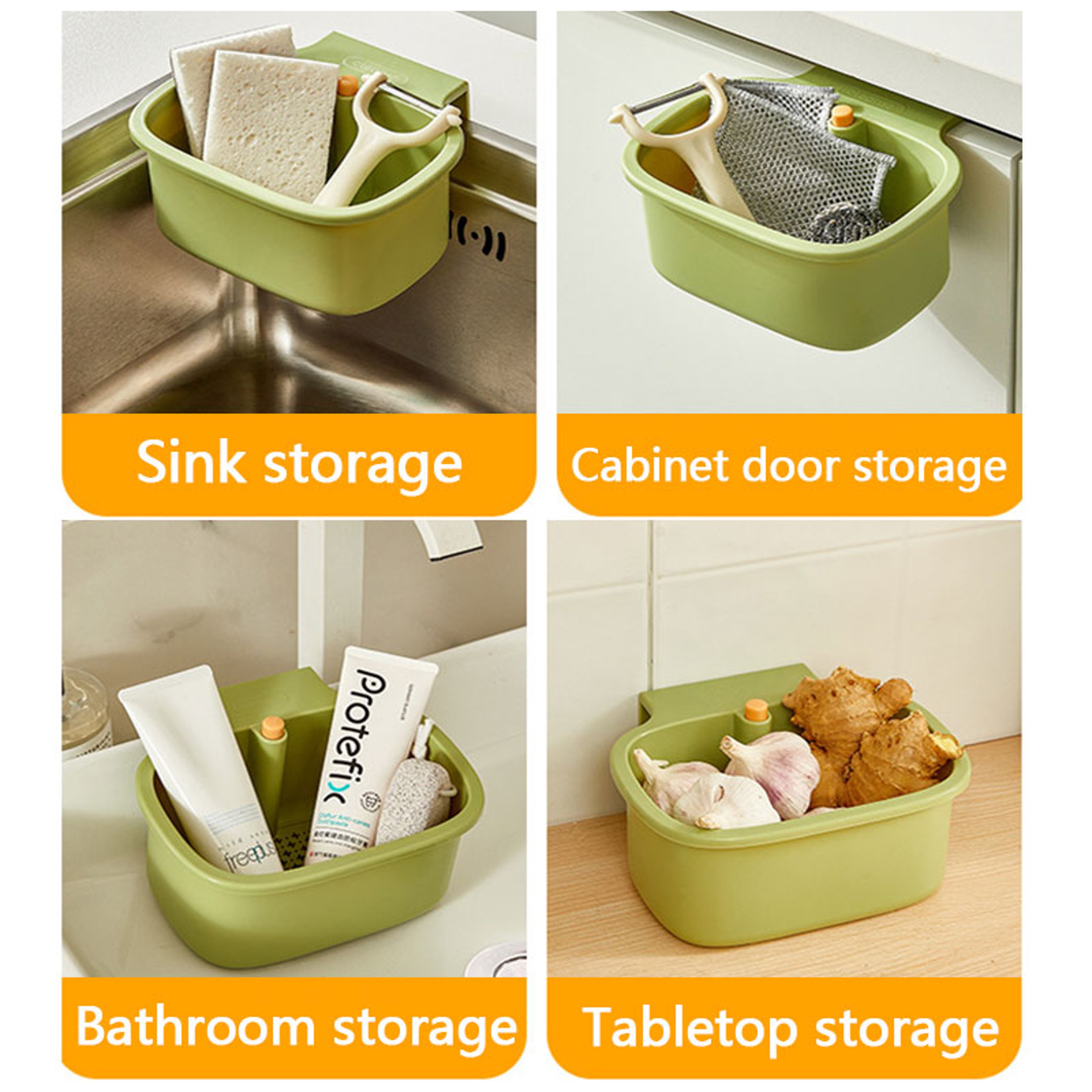 Kitchen Sink Filter Basket AntiLeak Drain Storage Rack With OneClick Press Design 3